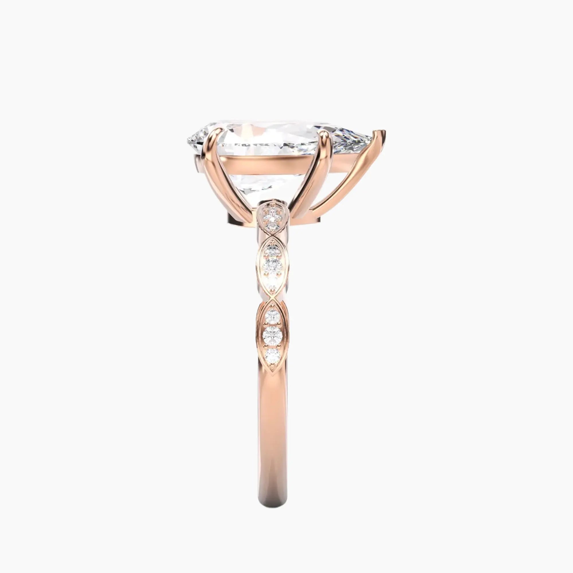 OBSER201 - Feather Pear engagement ring setting view 9