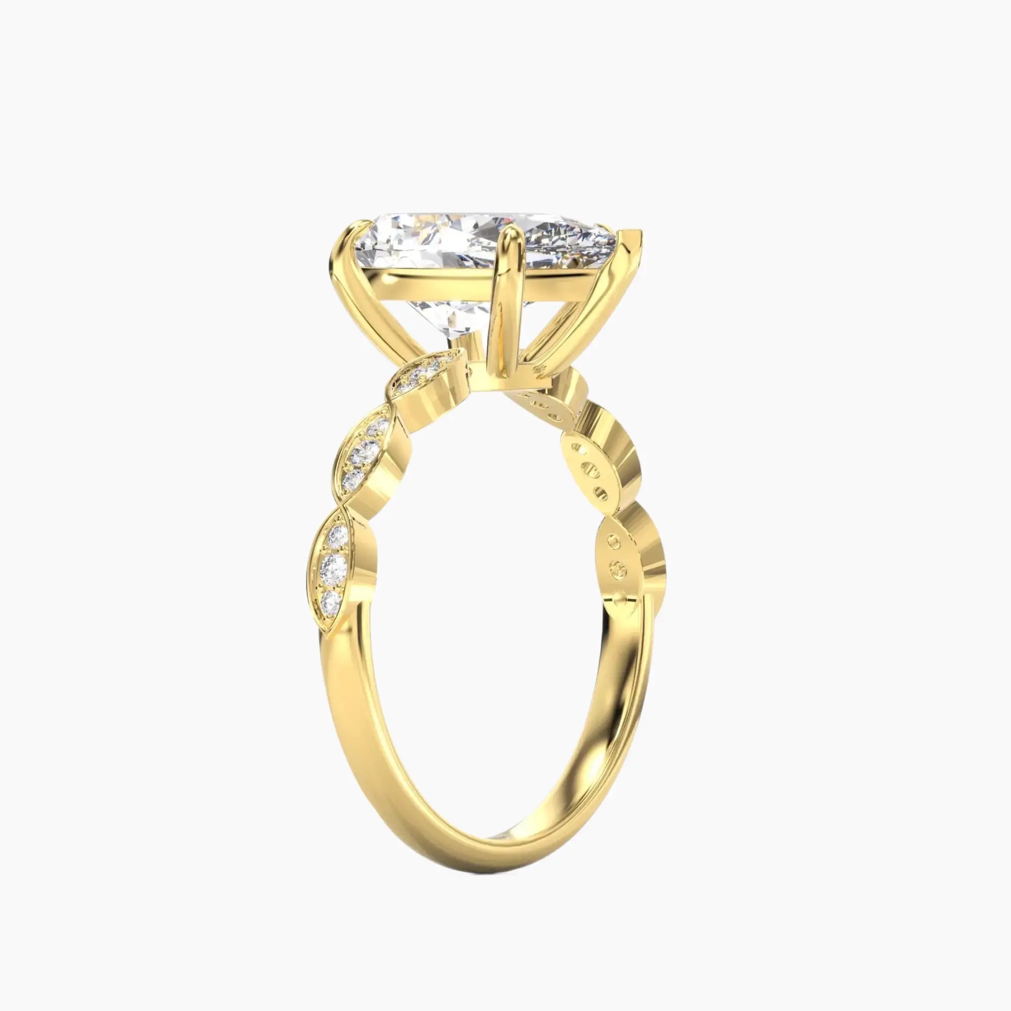 OBSER201 - Feather Pear engagement ring setting view 5