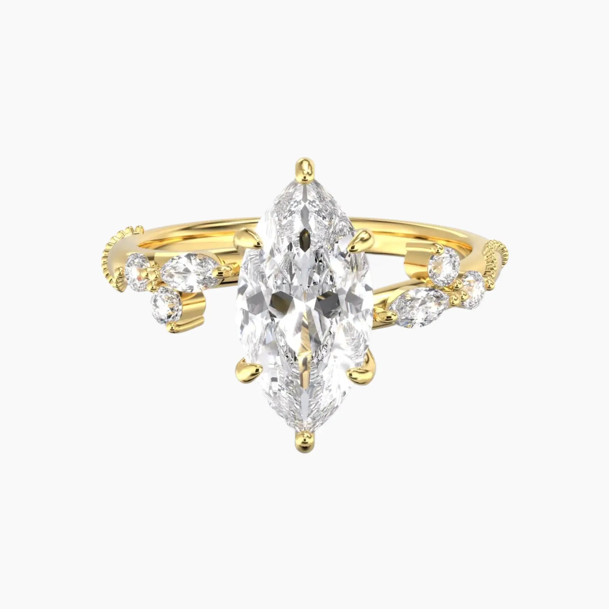 OBSER112 - Chantilly Marquise engagement ring setting view 4
