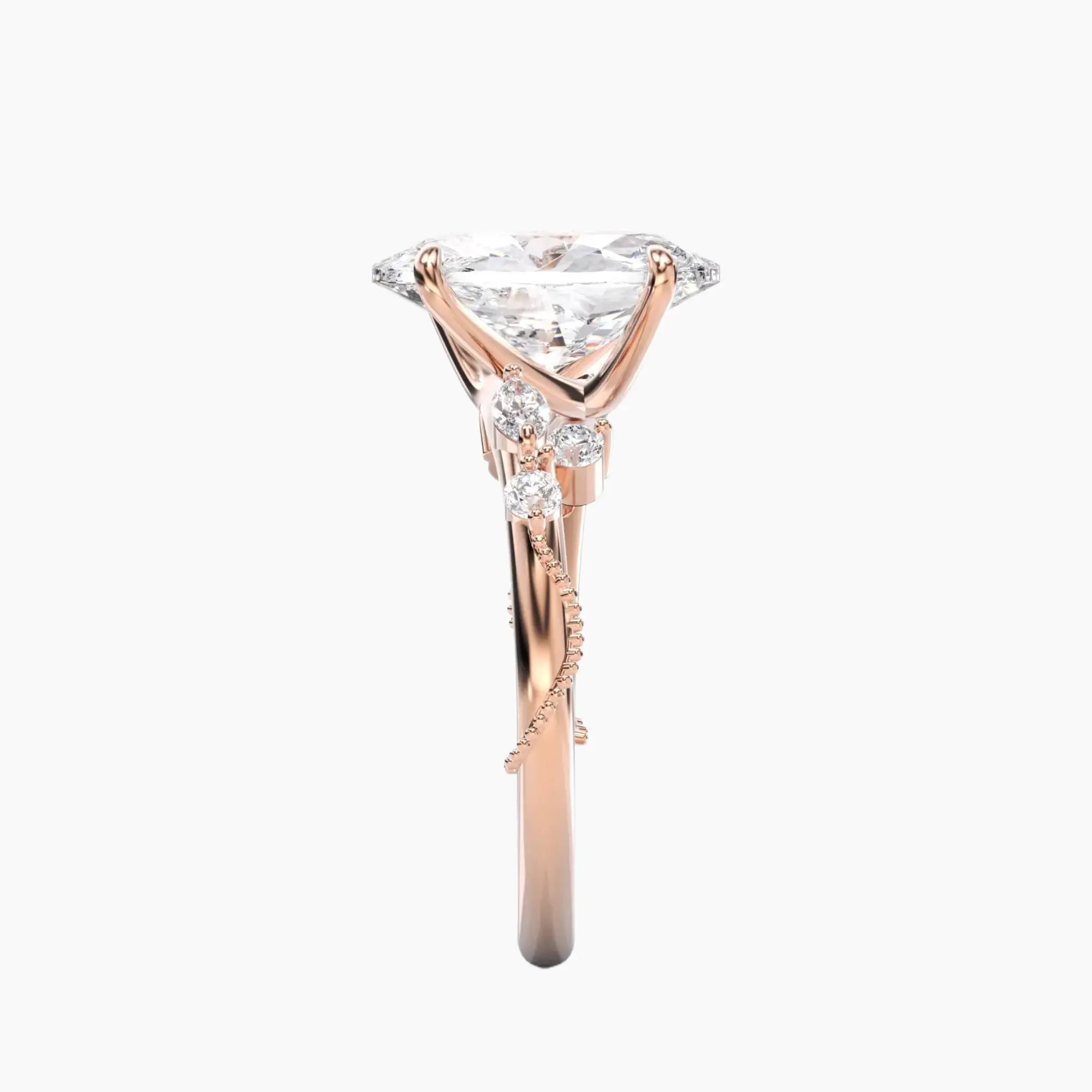 OBSER198 - Chantilly Oval engagement ring setting view 9