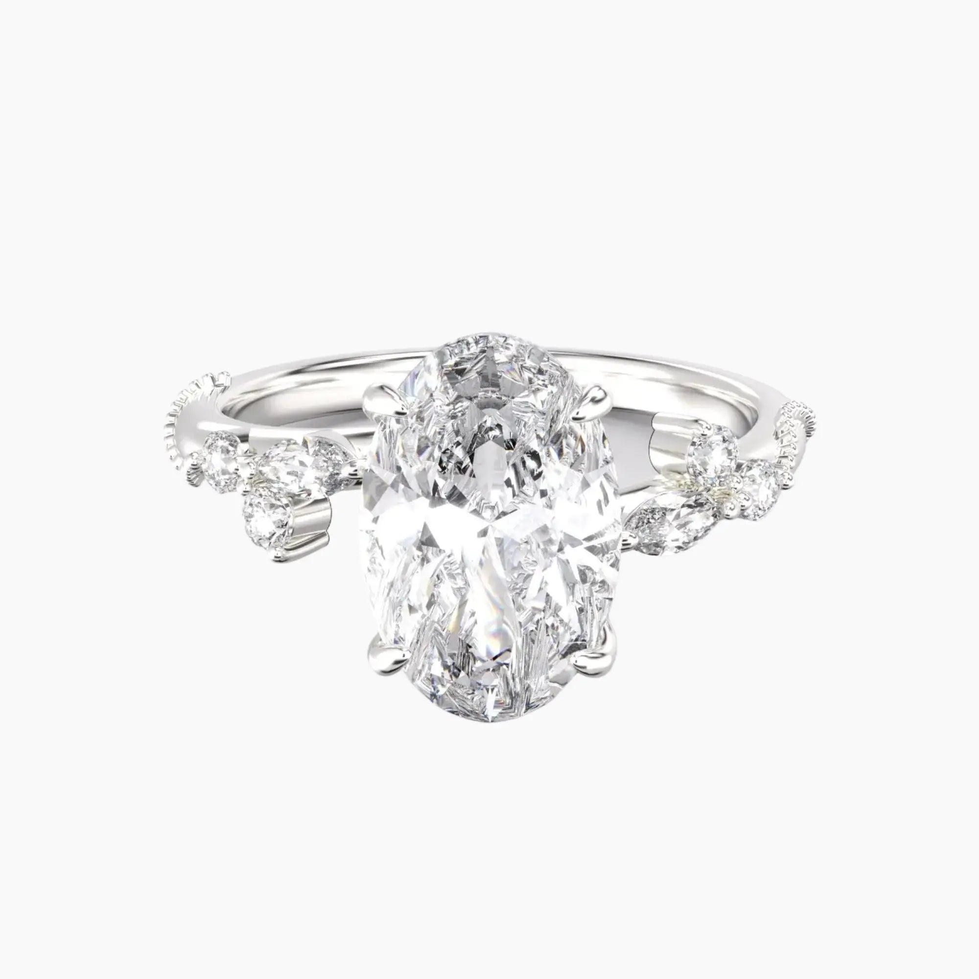 OBSER198 - Chantilly Oval engagement ring setting view 1