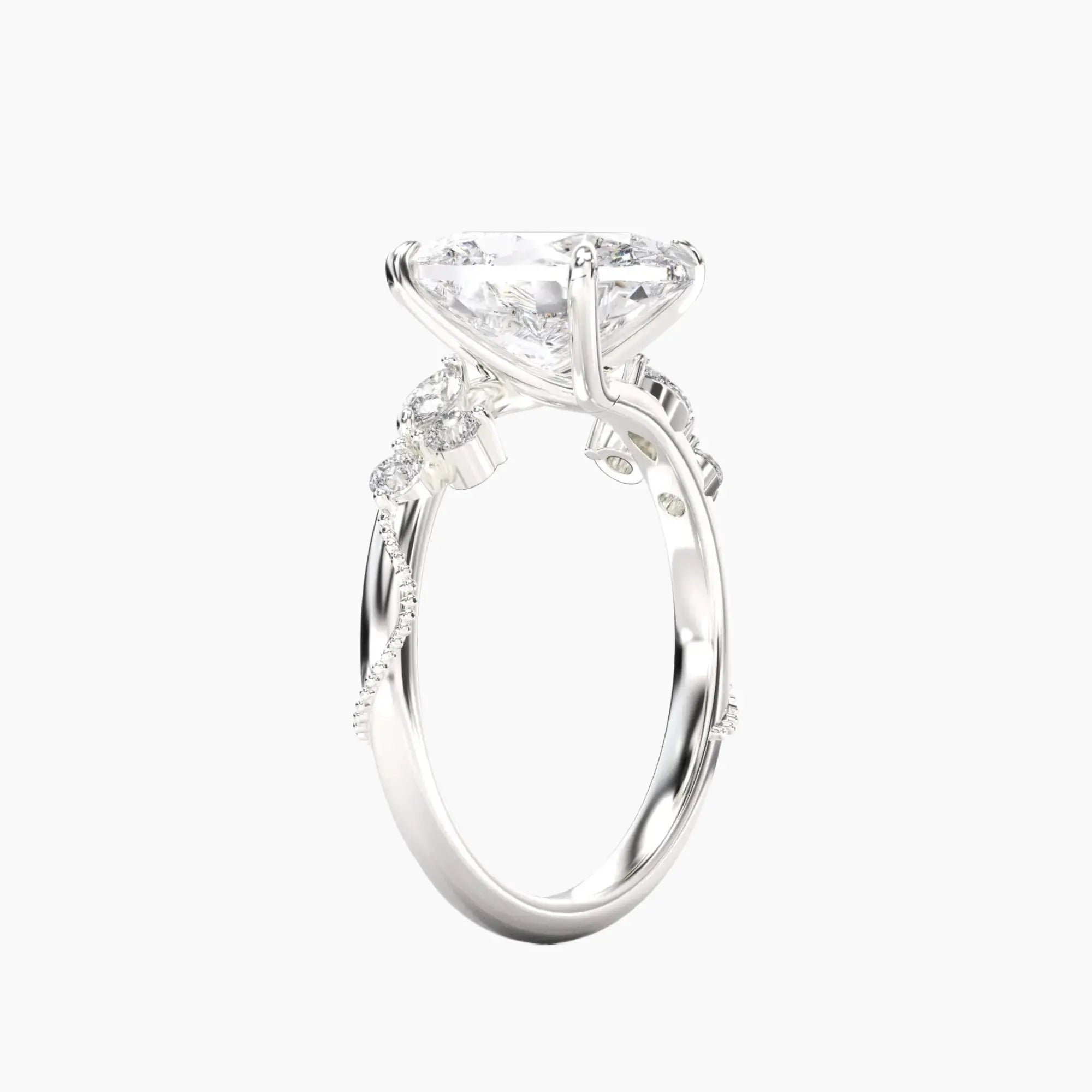 OBSER198 - Chantilly Oval engagement ring setting view 2