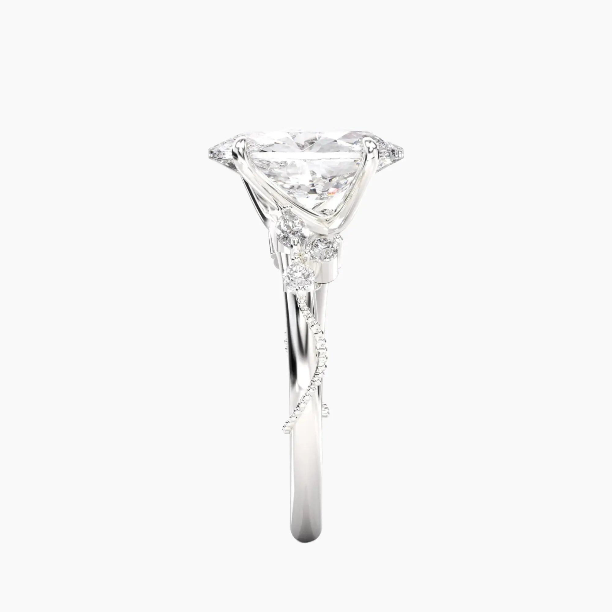 OBSER198 - Chantilly Oval engagement ring setting view 3