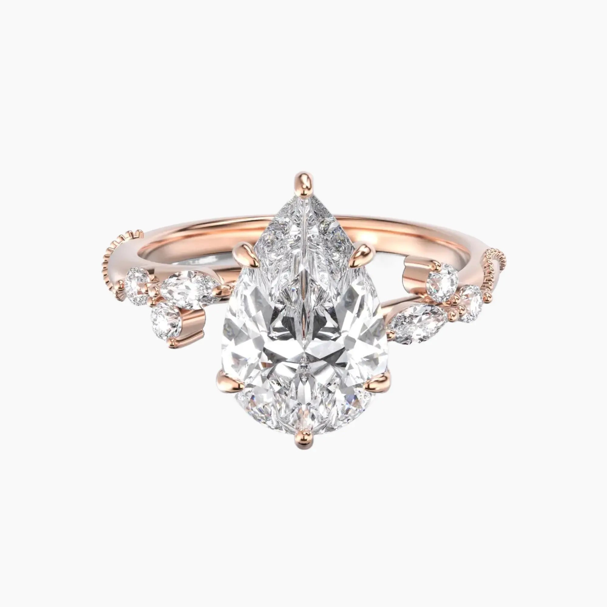 OBSER111 - Chantilly Pear engagement ring setting view 7