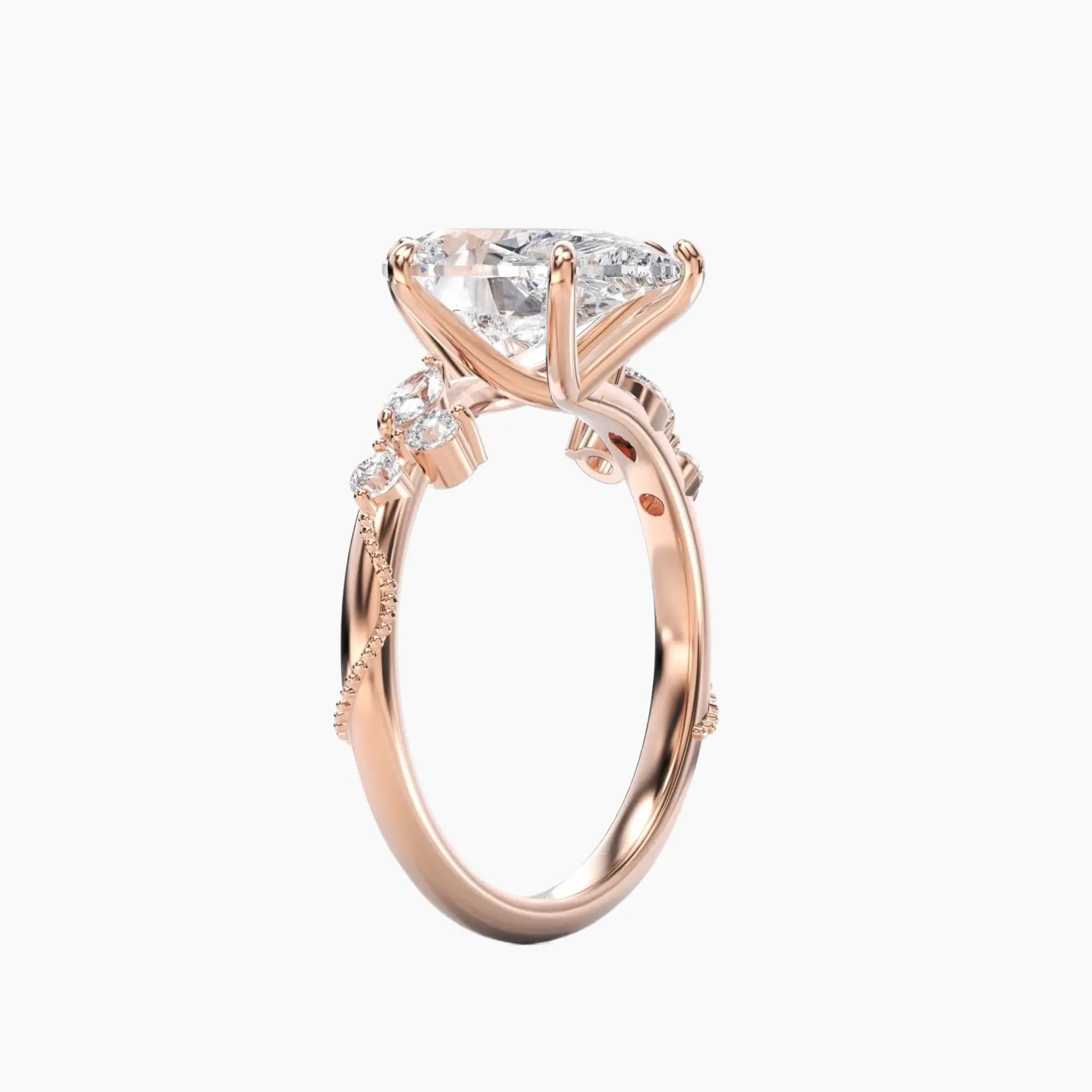 OBSER111 - Chantilly Pear engagement ring setting view 8