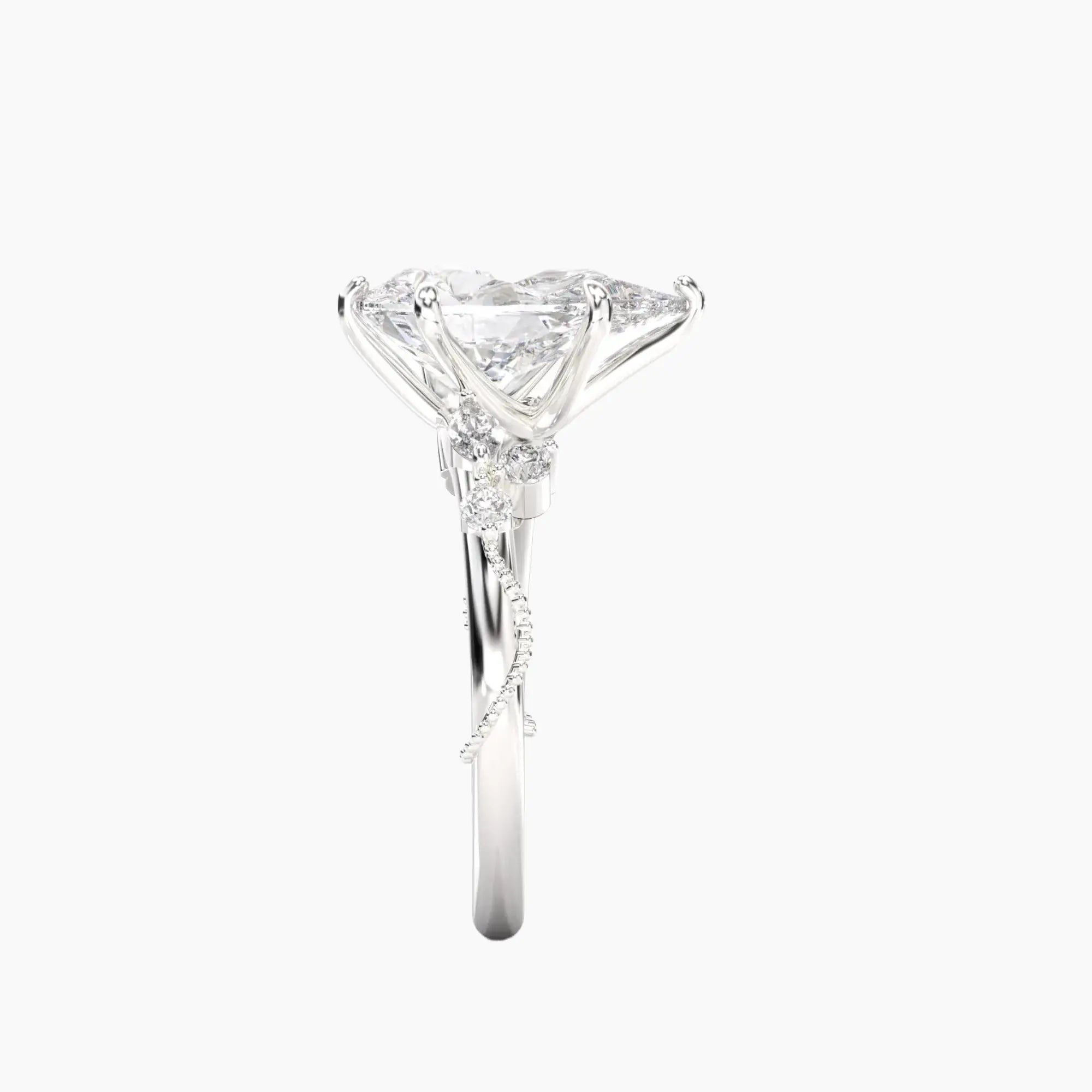 OBSER111 - Chantilly Pear engagement ring setting view 3