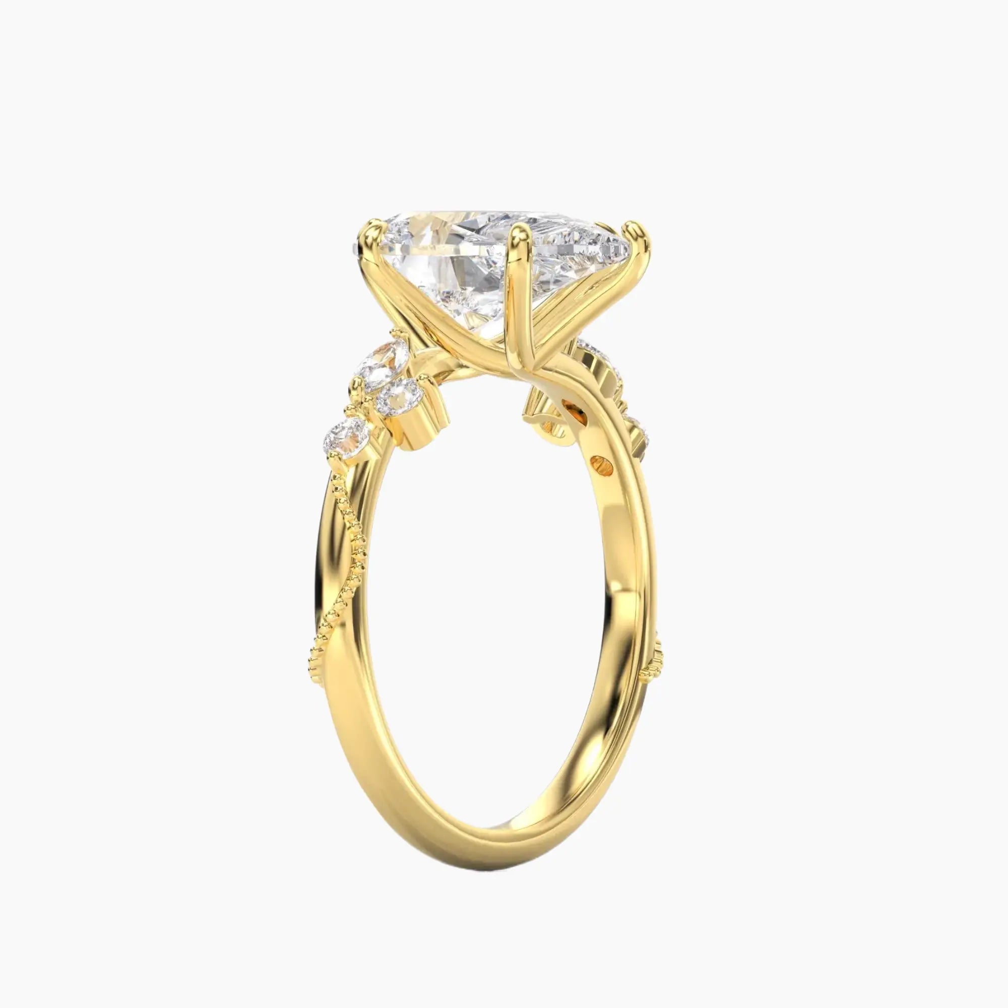 OBSER111 - Chantilly Pear engagement ring setting view 5
