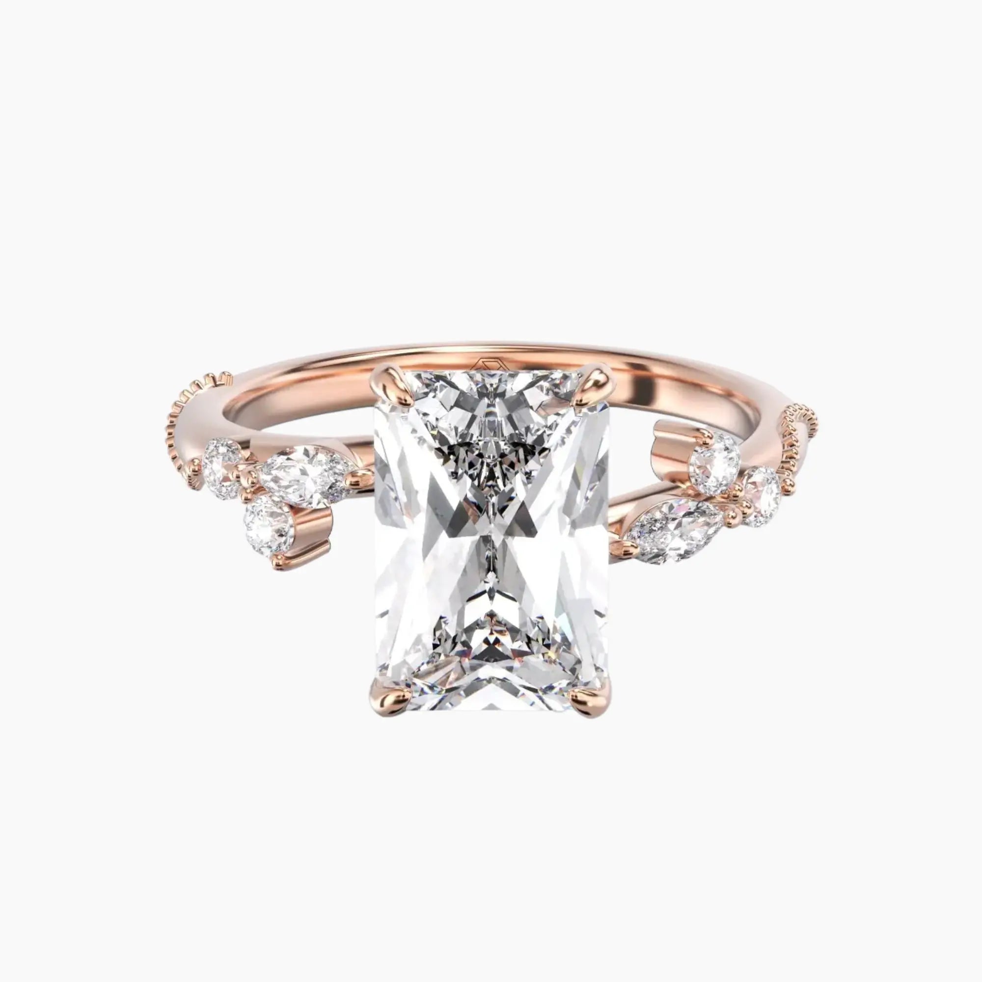 OBSER197 - Chantilly Radiant engagement ring setting view 7