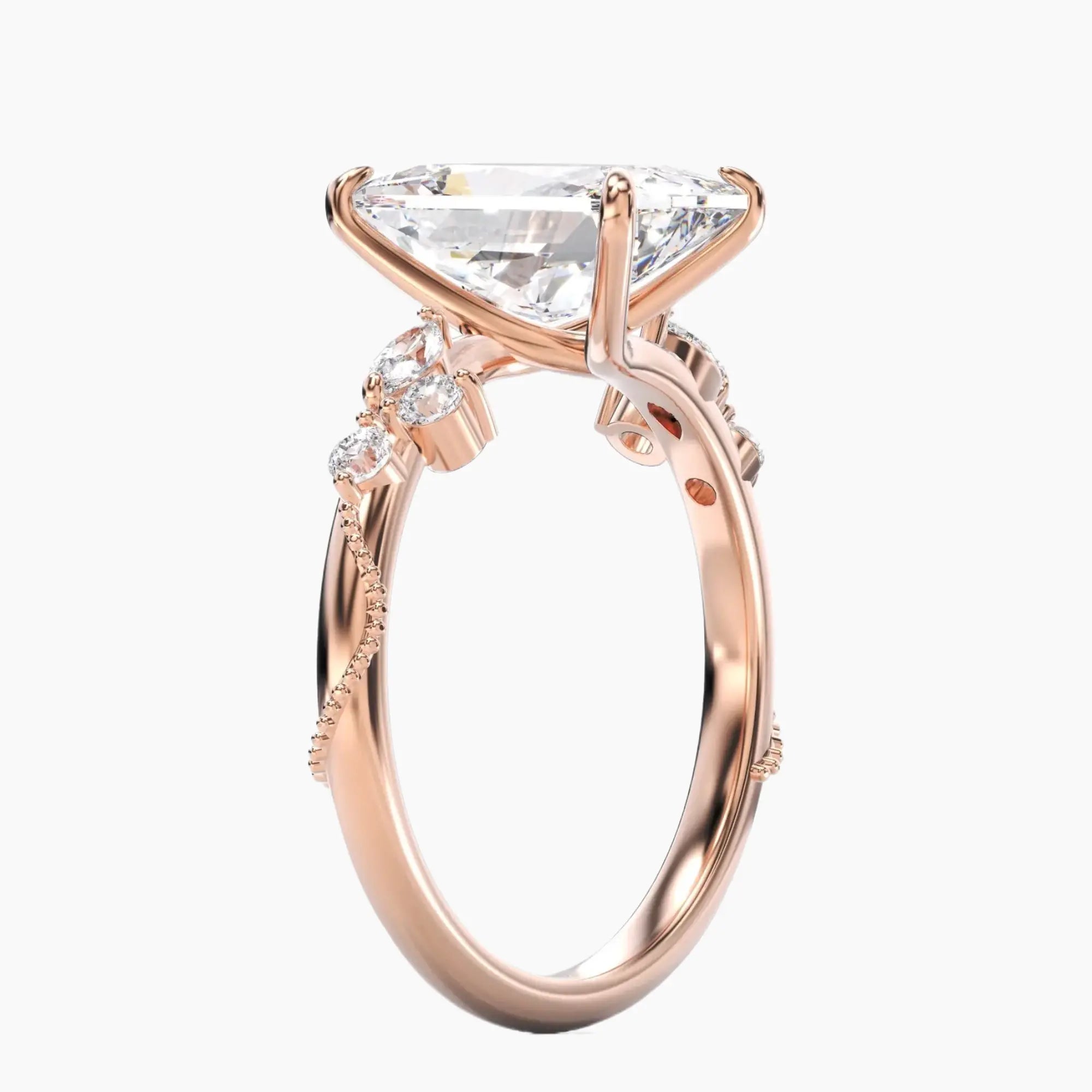 OBSER197 - Chantilly Radiant engagement ring setting view 8