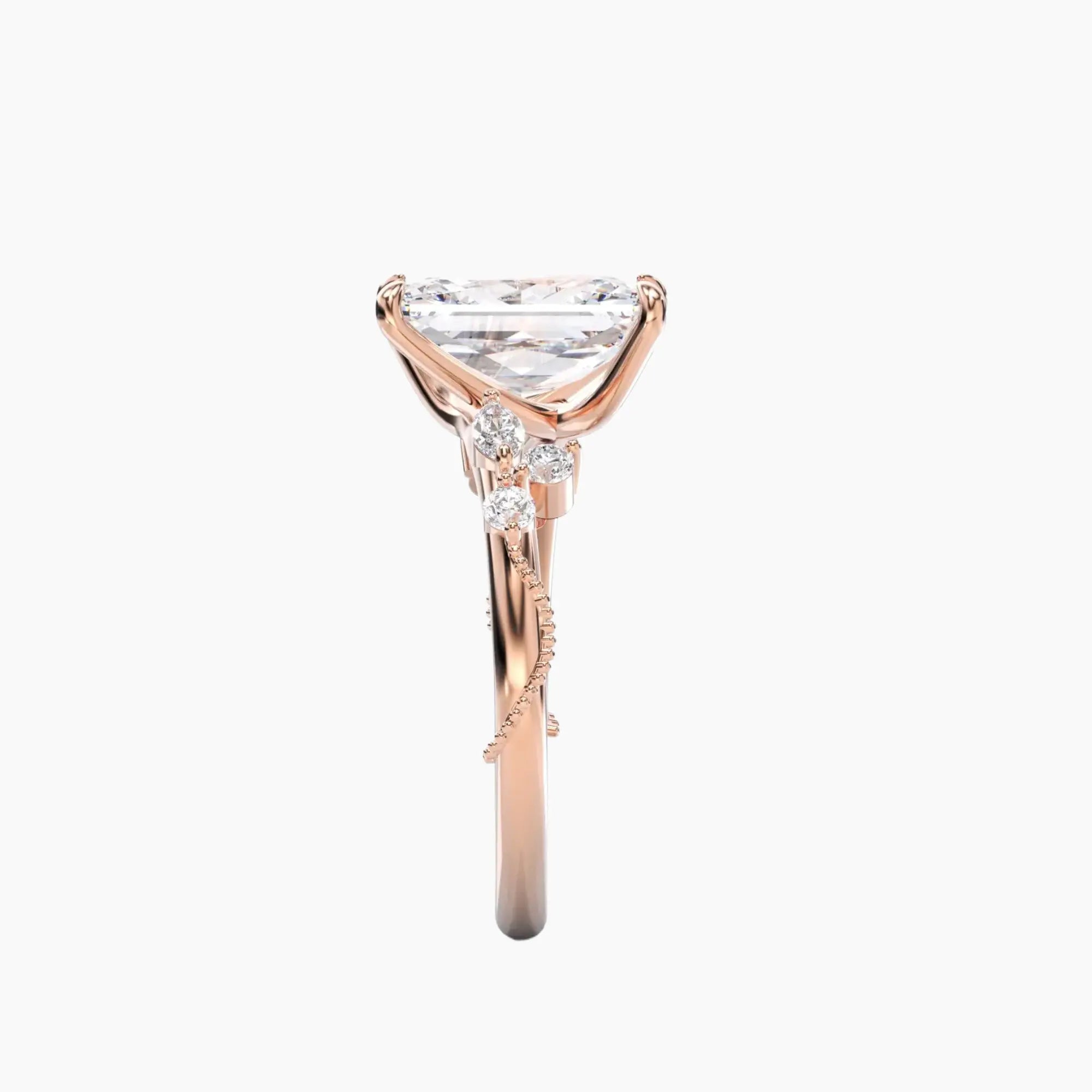 OBSER197 - Chantilly Radiant engagement ring setting view 9