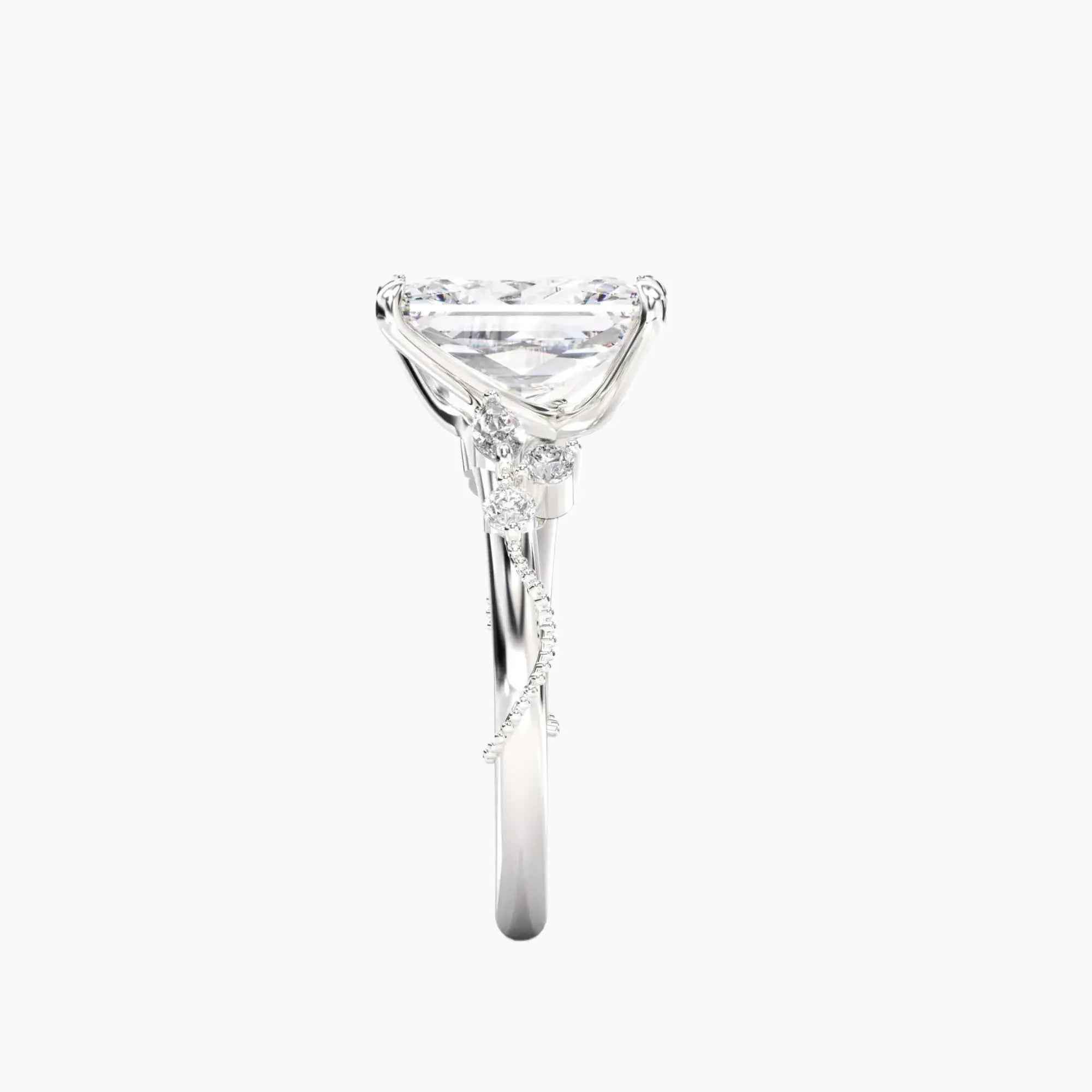 OBSER197 - Chantilly Radiant engagement ring setting view 3