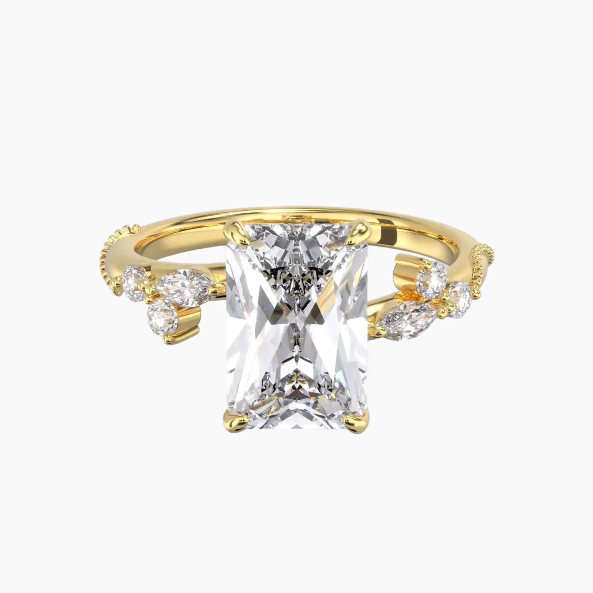 OBSER197 - Chantilly Radiant engagement ring setting view 4