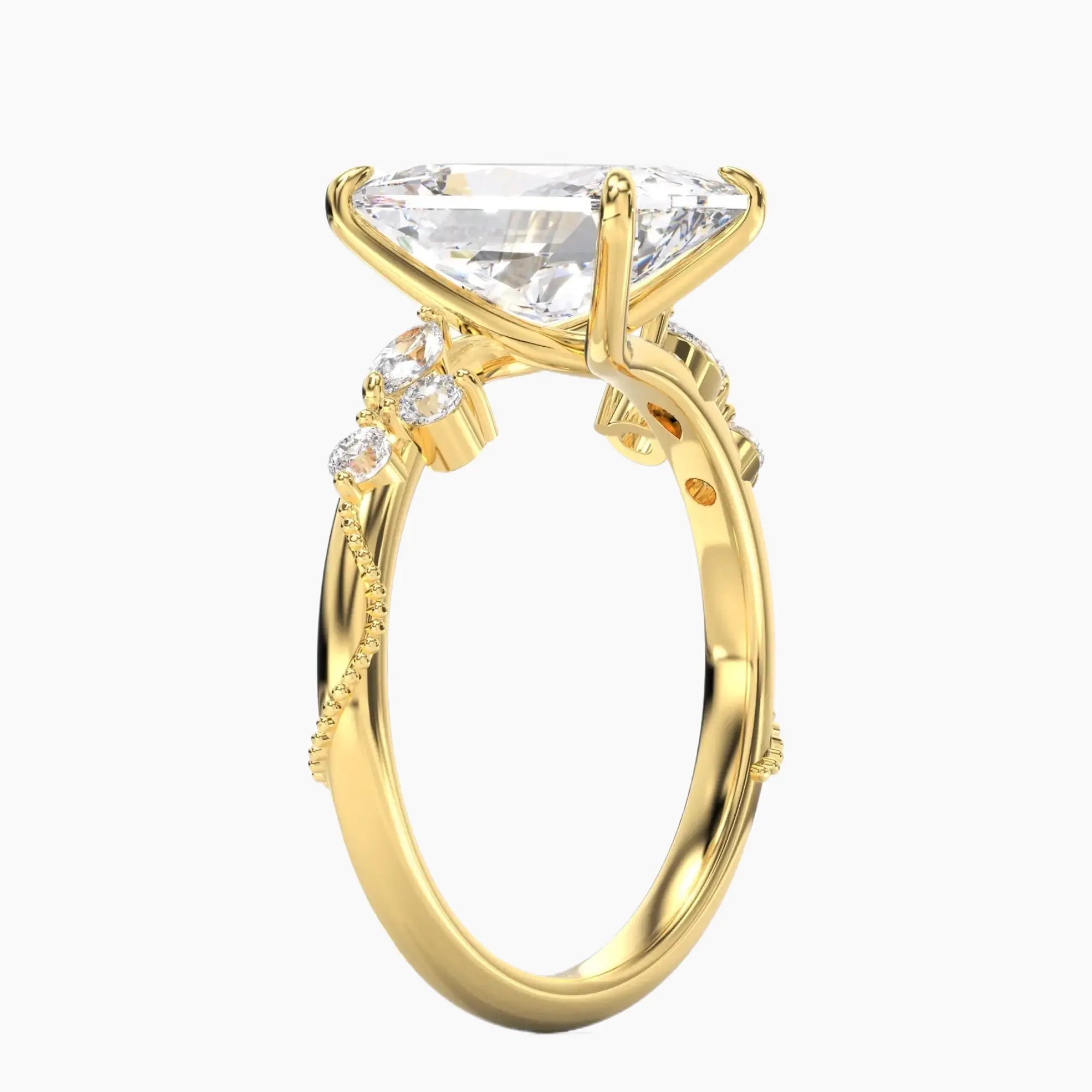 OBSER197 - Chantilly Radiant engagement ring setting view 5