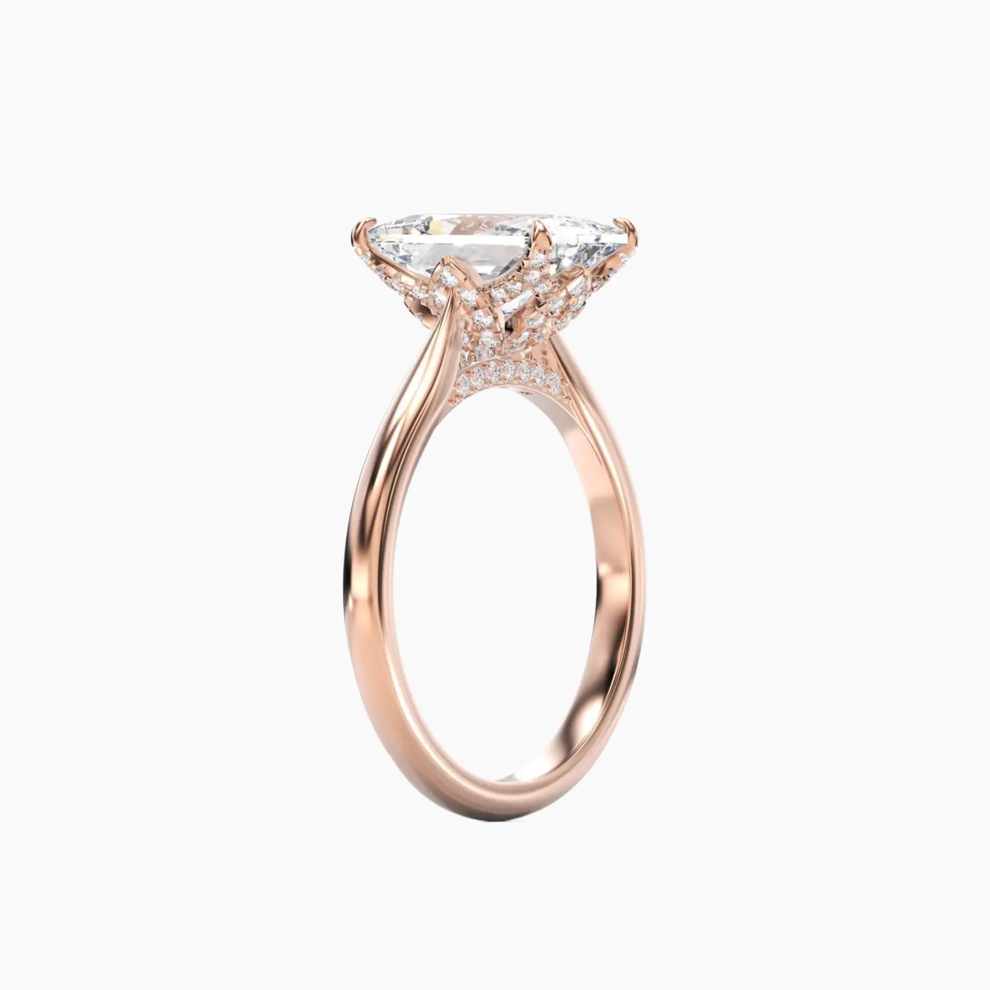 OBSER192 - Rosette Radiant engagement ring setting view 8