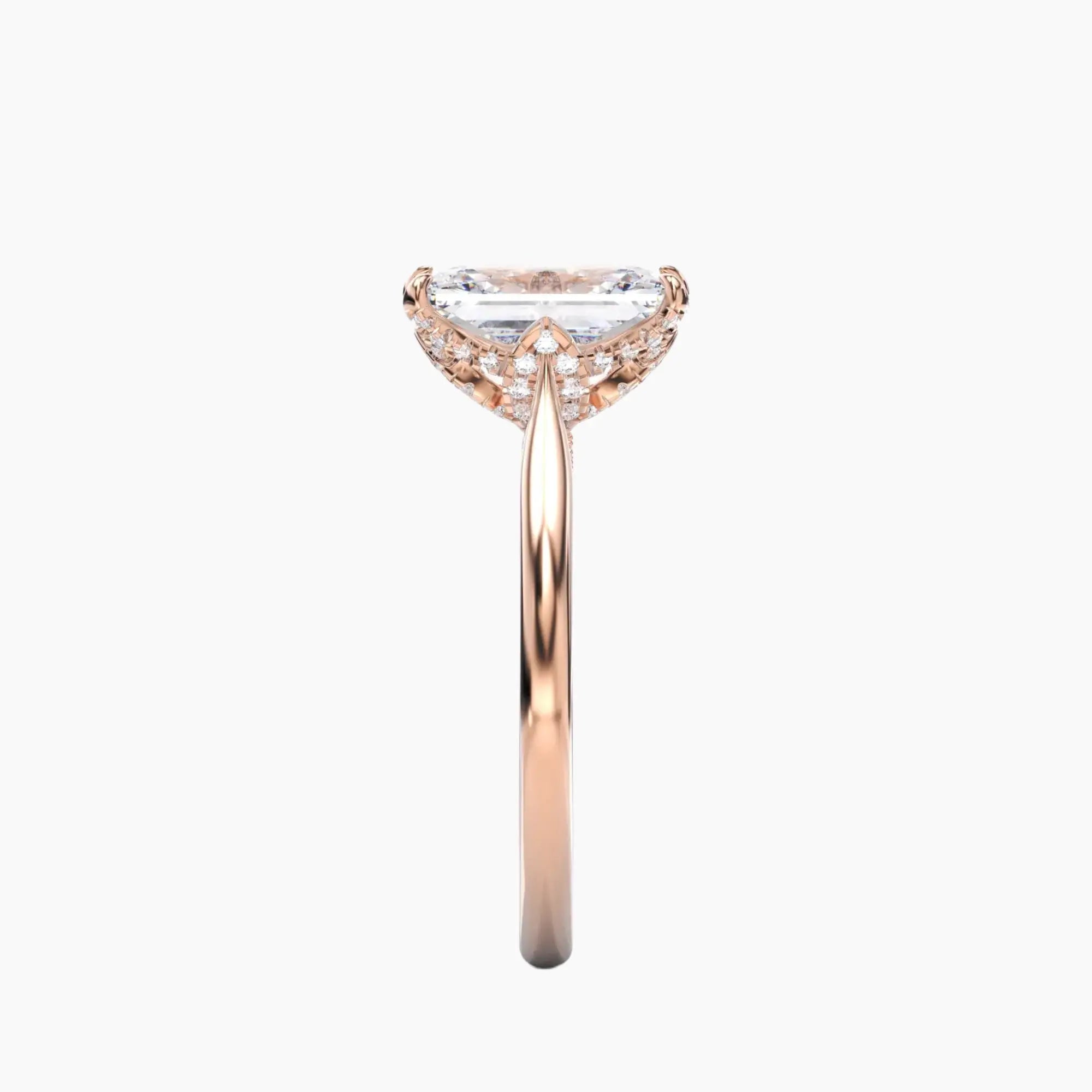 OBSER192 - Rosette Radiant engagement ring setting view 9