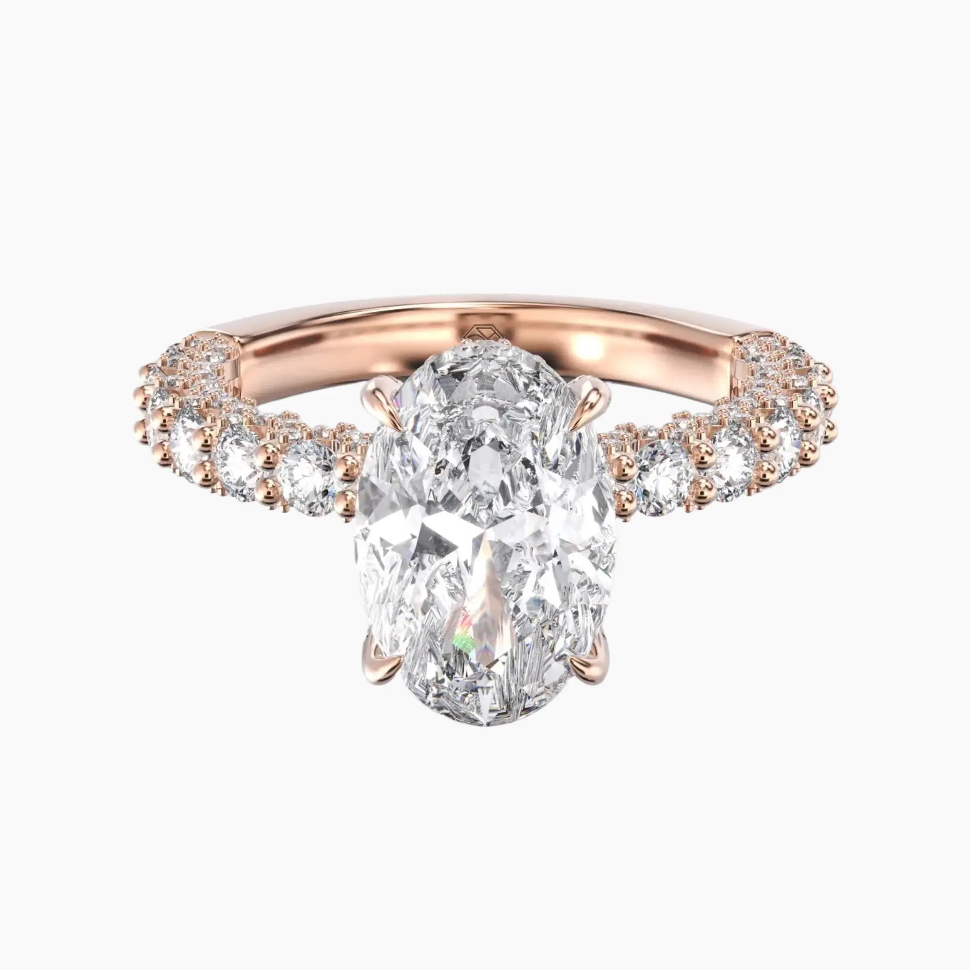 OBSER109 - Lustre Oval engagement ring setting view 7