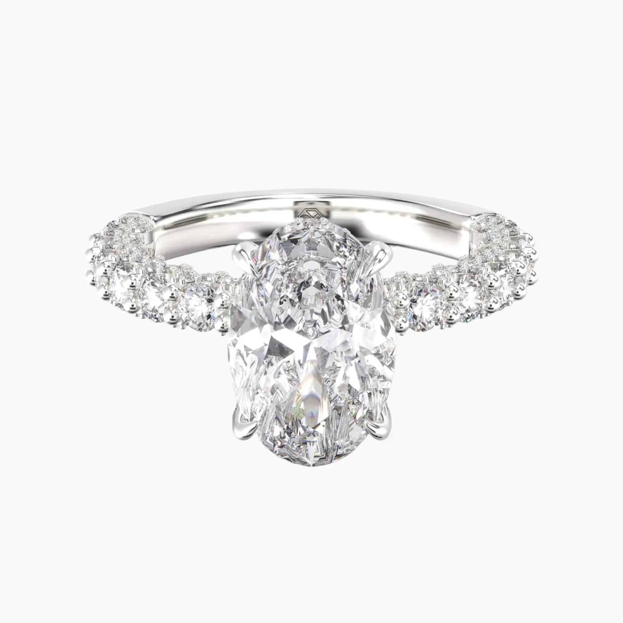 OBSER109 - Lustre Oval engagement ring setting view 1