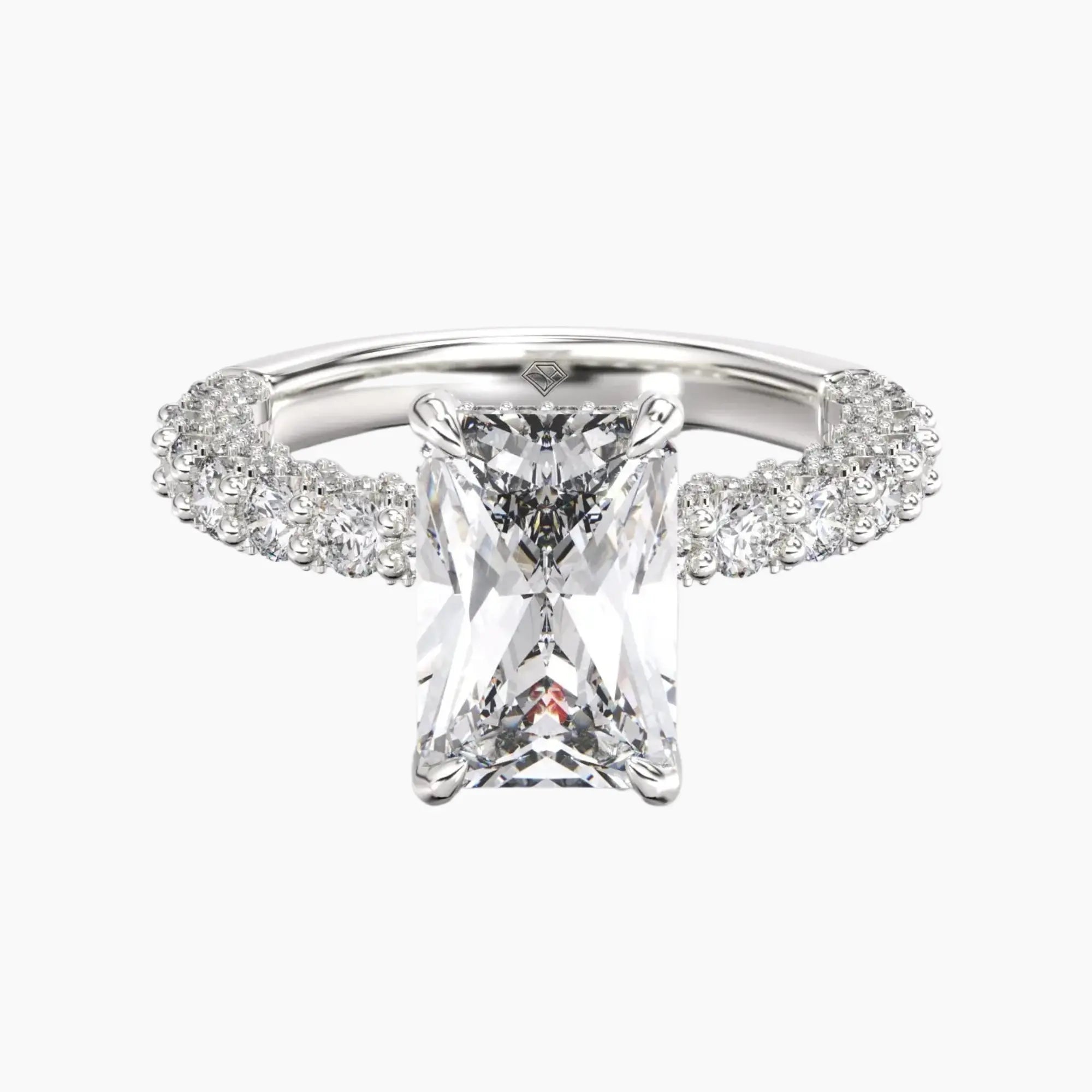 OBSER075 - Lustre Radiant engagement ring setting view 1
