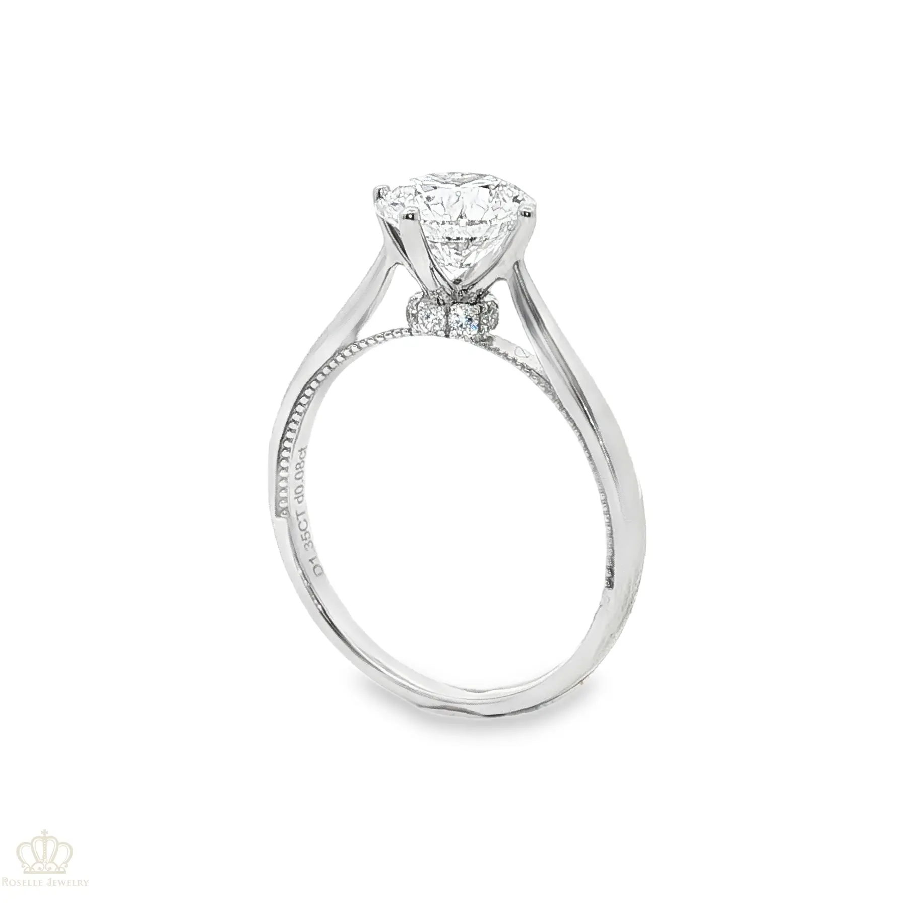 LGN1031 - [Setting Only] Four Prong Solitaire Bead Edge Engagement Ring CHARLISA™