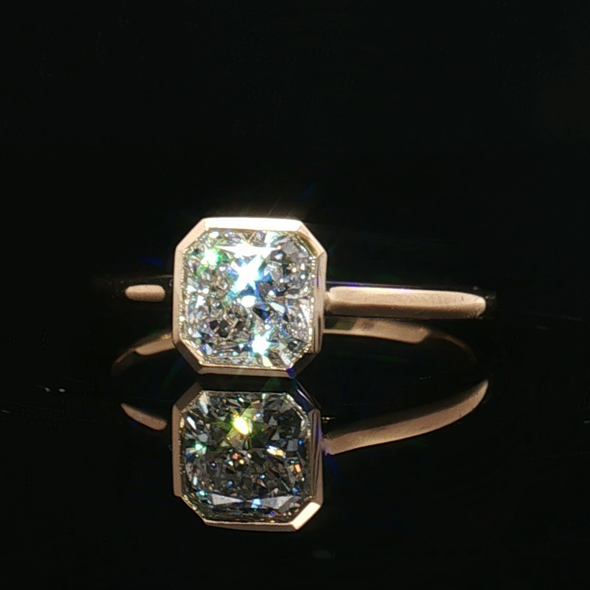 LGN1235 -[Setting Only] Octagonal Bezel Solitaire Engagement Ring