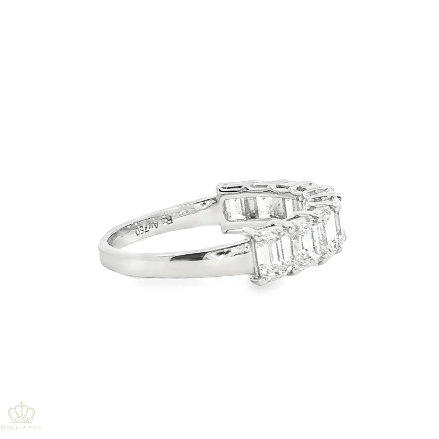 LGR053 - 2.05CTW Emerald Cut Half Eternity Wedding Ring CHARLISA™
