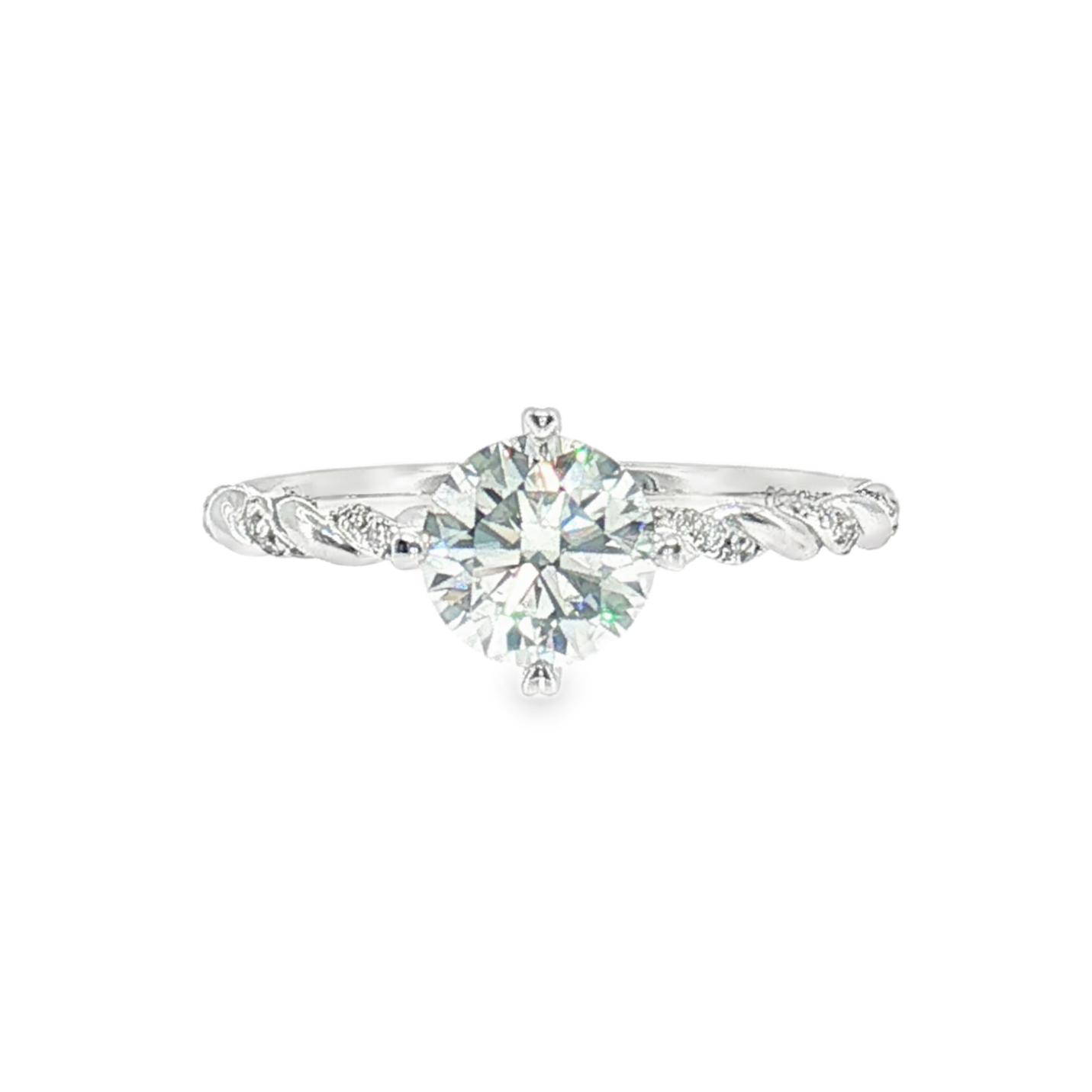 LGT0612 - Setting Only Round Diamond Twisted Pavé Engagement Ring