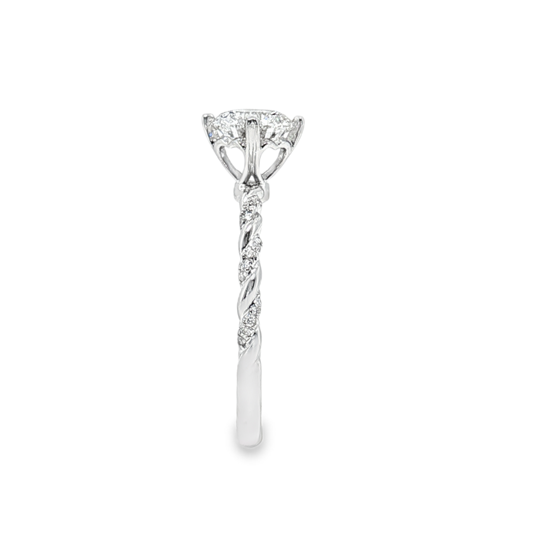 LGT0612 - Setting Only Round Diamond Twisted Pavé Engagement Ring
