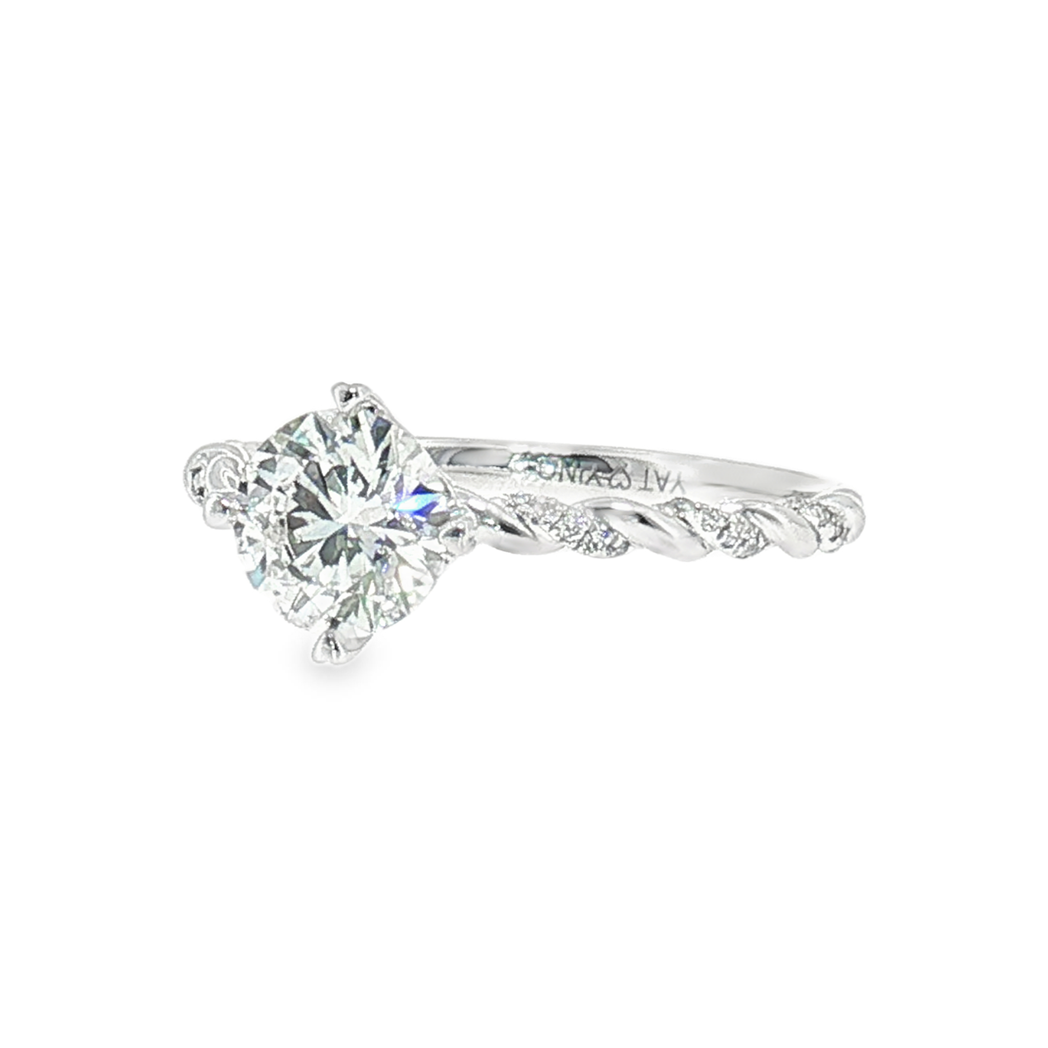 LGT0612 - Setting Only Round Diamond Twisted Pavé Engagement Ring