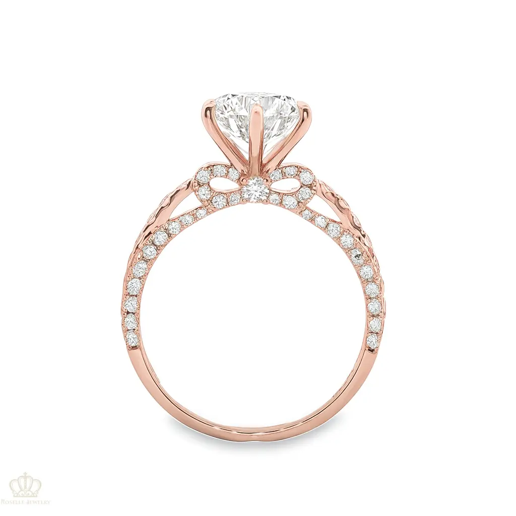 LGT1044 -  [Setting Only] Bow Style Three Sides Side Stone Diamond Engagement Ring CHARLISA™