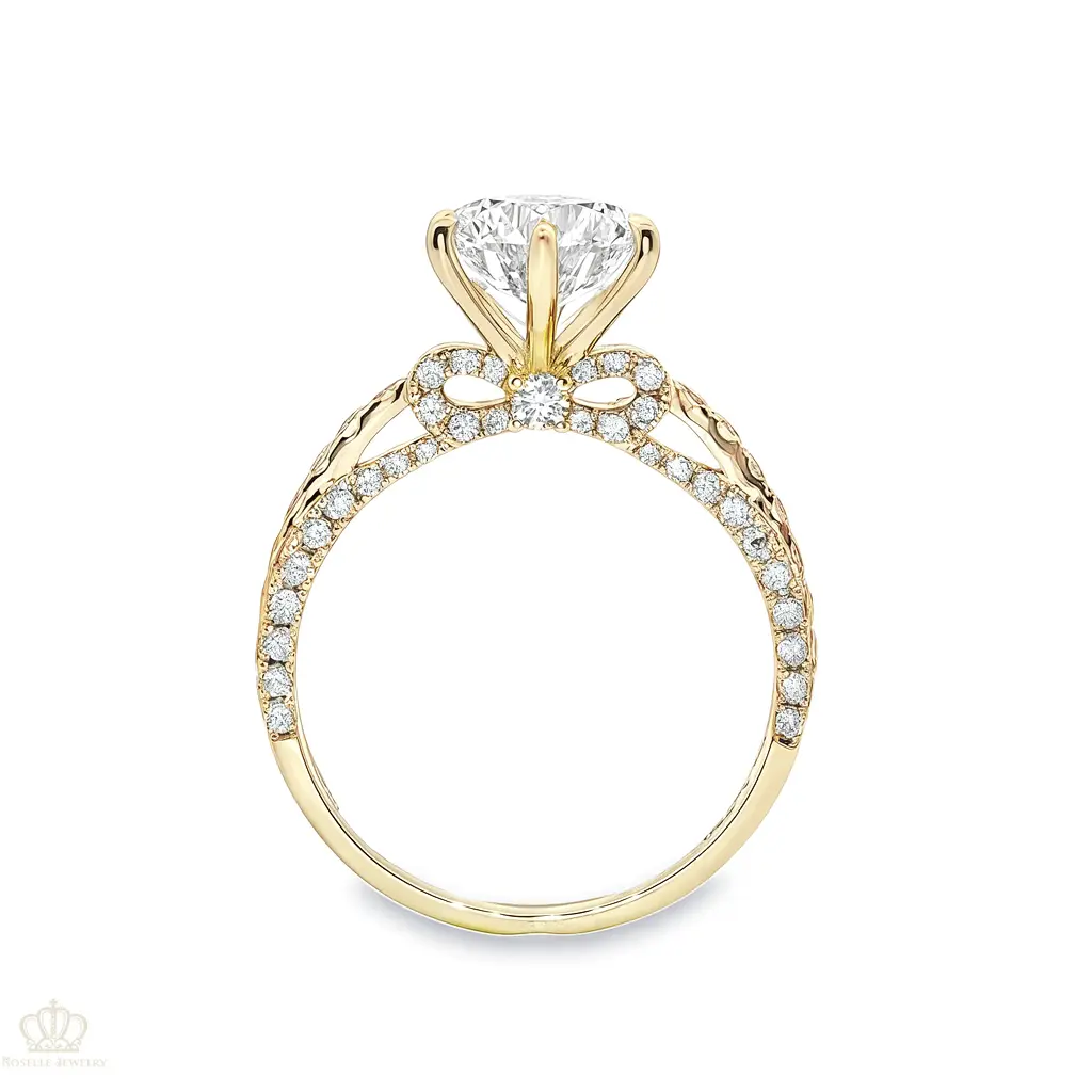 LGT1044 -  [Setting Only] Bow Style Three Sides Side Stone Diamond Engagement Ring CHARLISA™