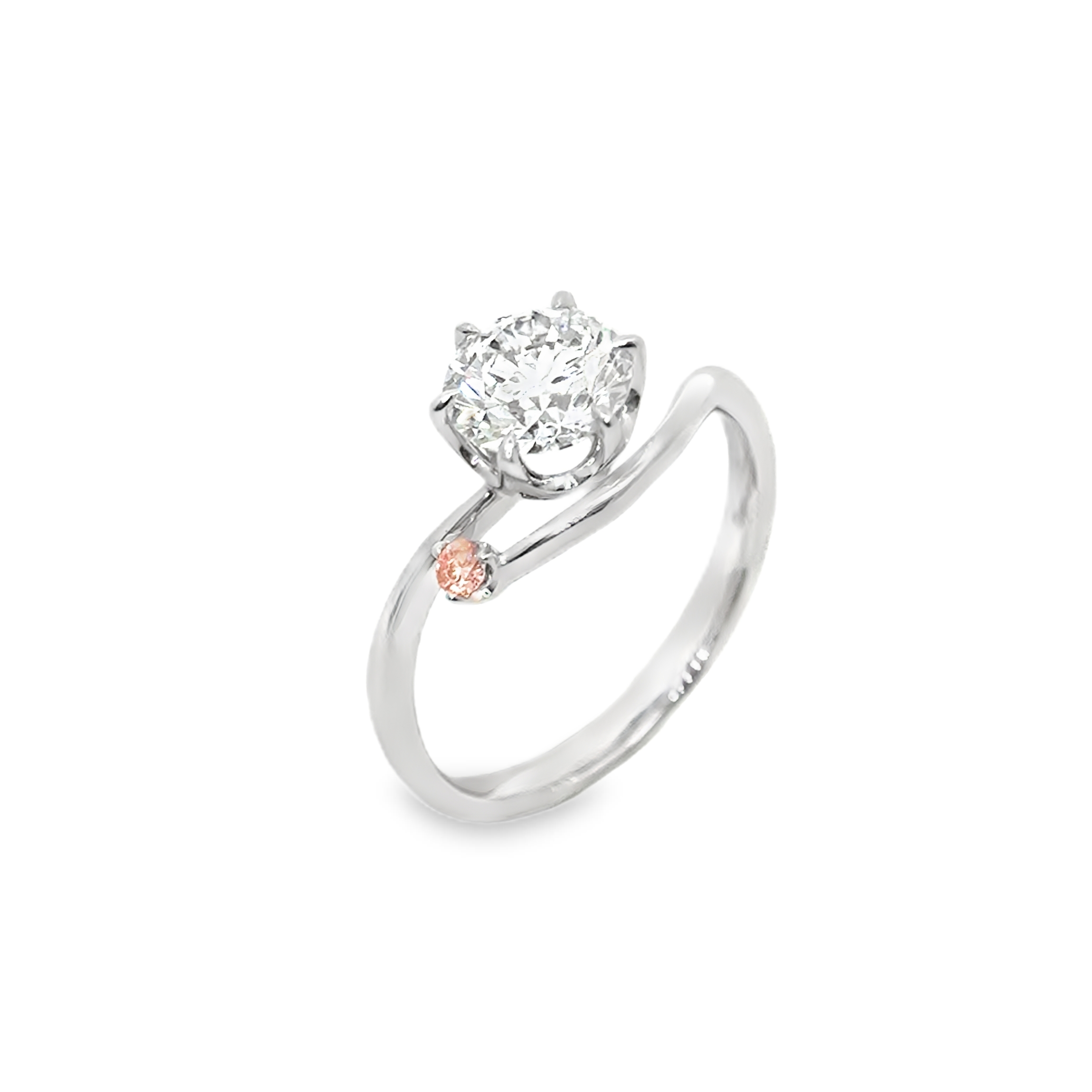 LGT201 - [戒托 Lamang] Twist Side Stone Diamond Engagement Ring