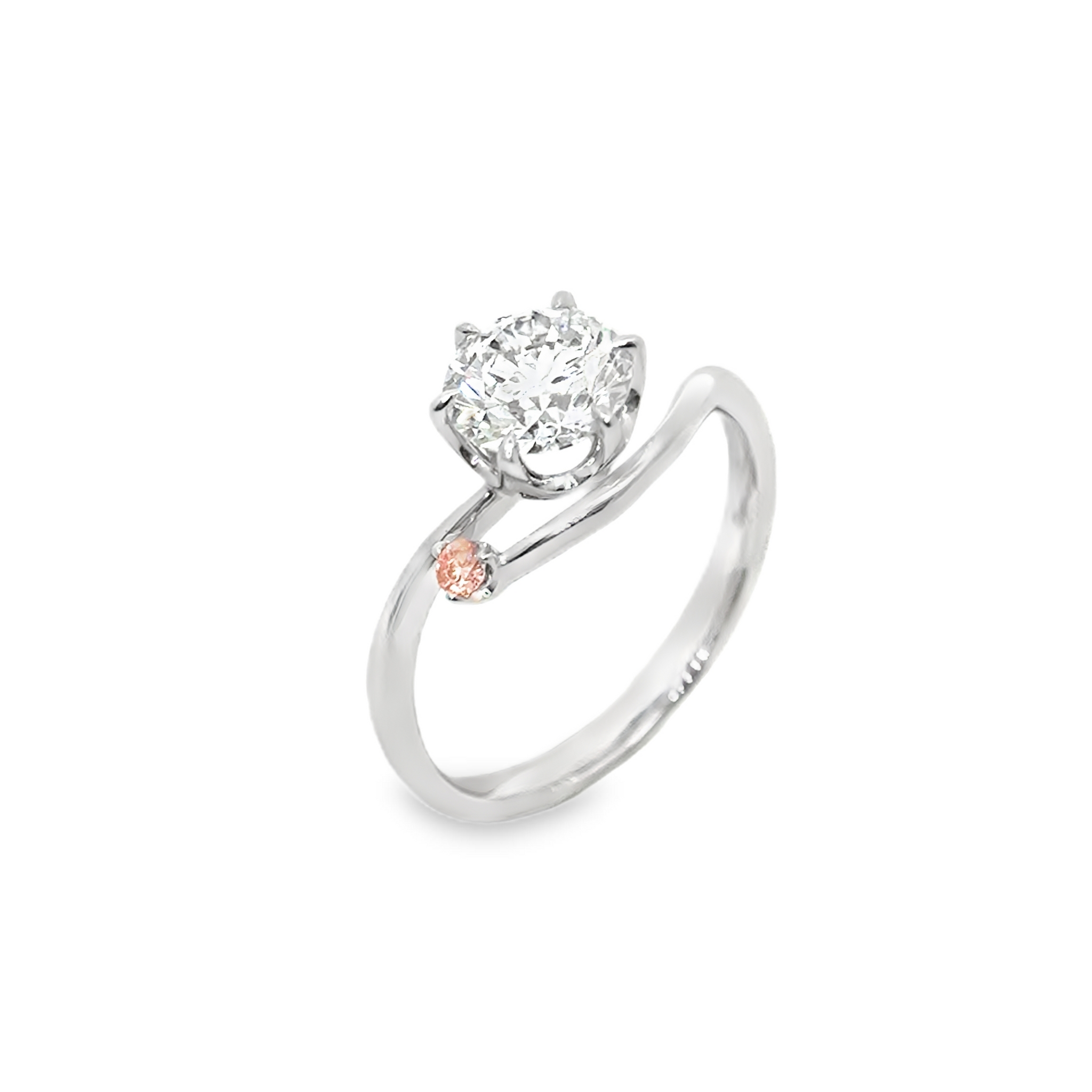 LGT201 - [戒托 Lamang] Twist Side Stone Diamond Engagement Ring