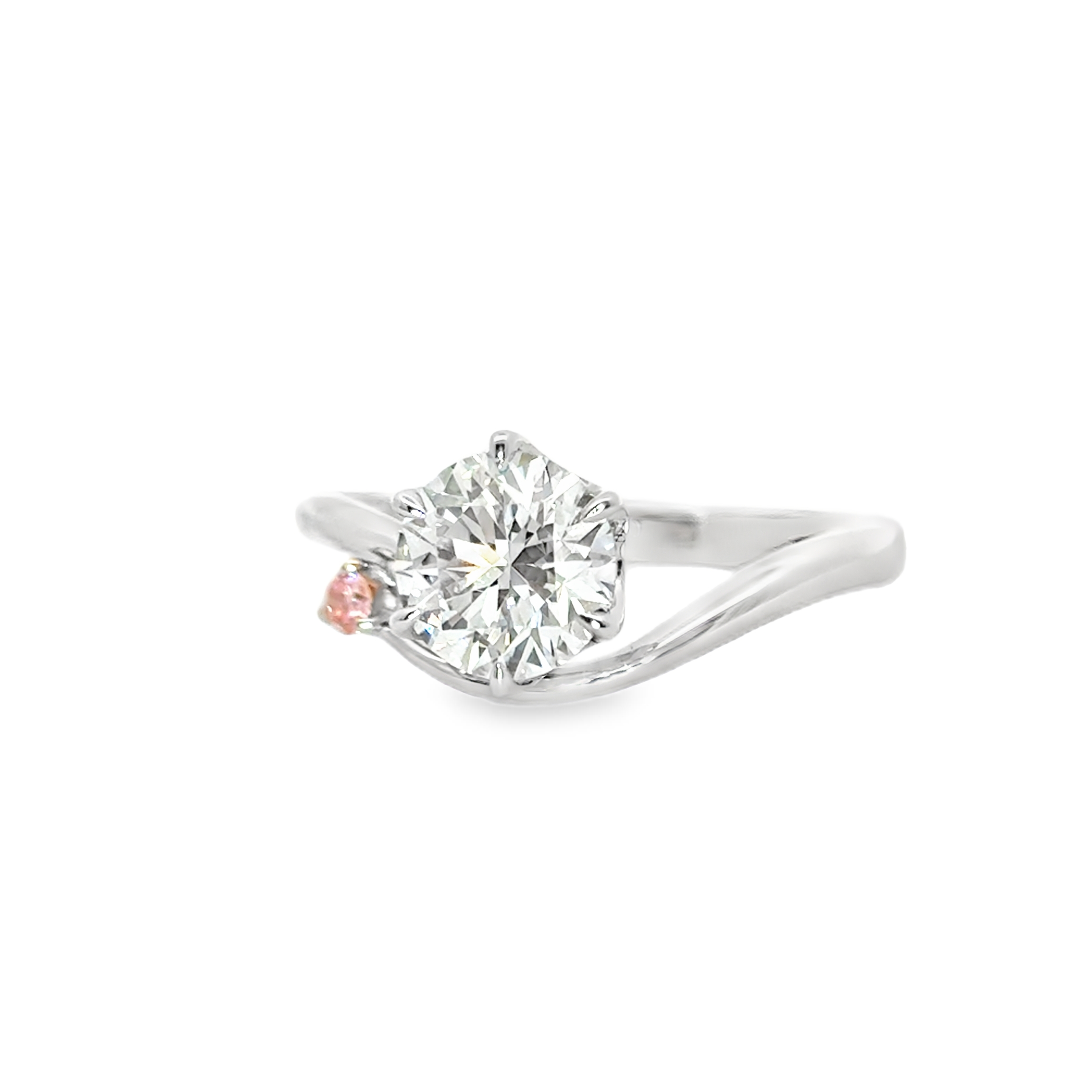 LGT201 - [戒托 Lamang] Twist Side Stone Diamond Engagement Ring