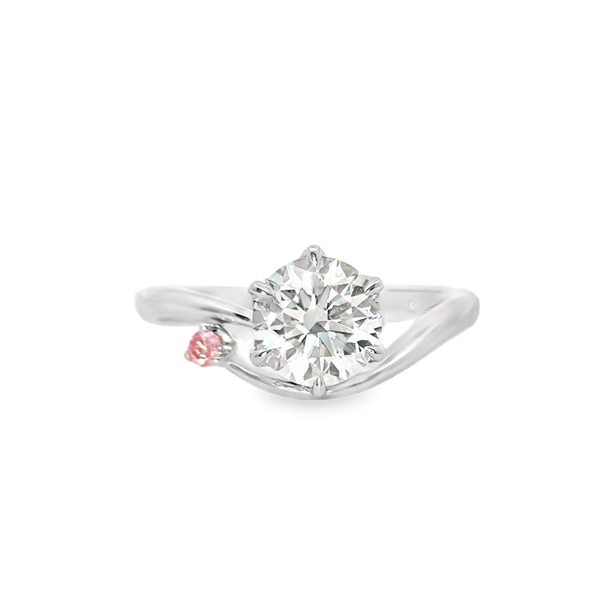 LGT201 - [戒托 Lamang] Twist Side Stone Diamond Engagement Ring