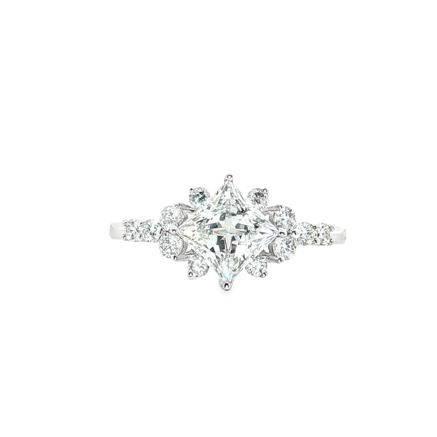 LGT202 - [Setting Only] Floral Side Stone Diamond Engagement Ring CHARLISA™