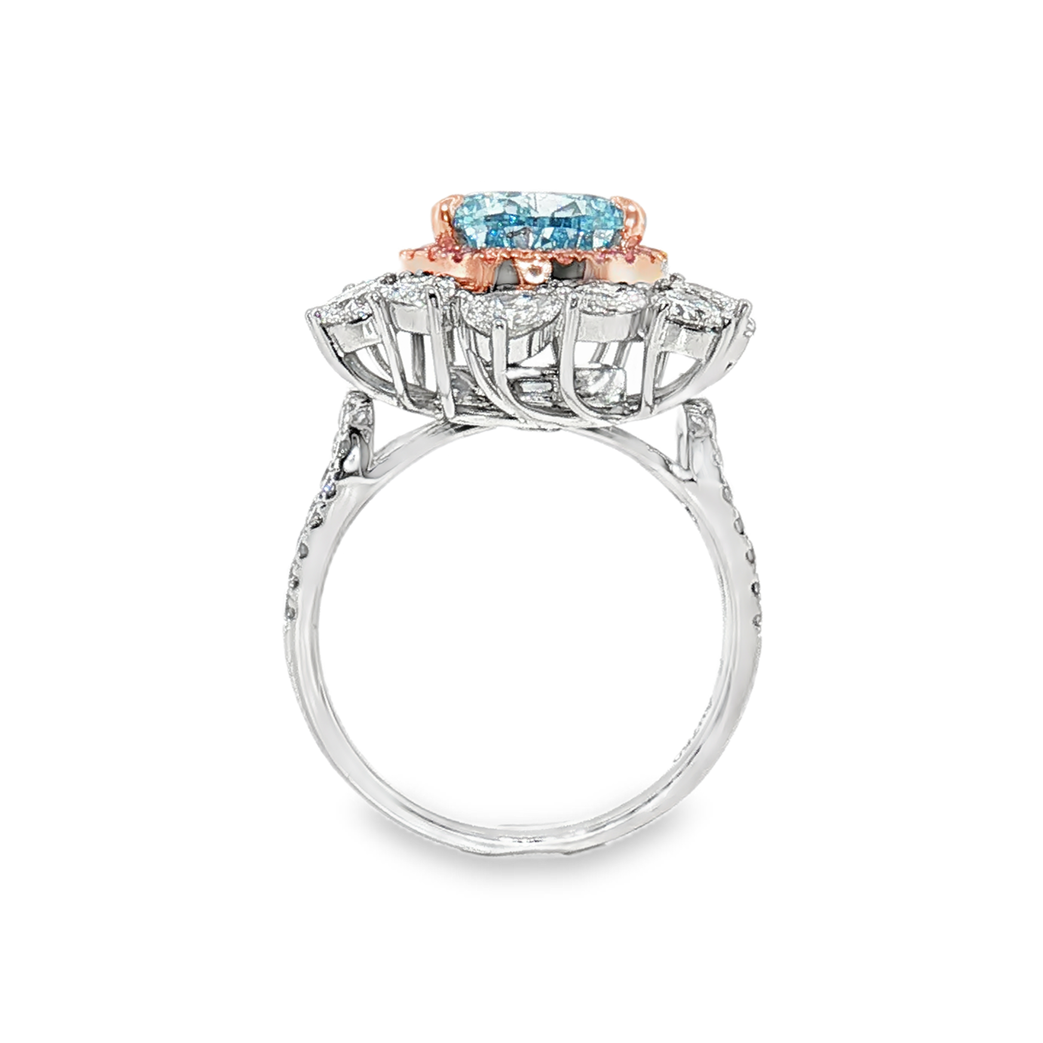 LGV0414 - Setting Only Pear Cut Floral Halo Engagement Ring