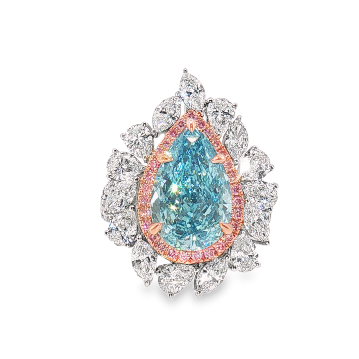 LGV0414 - Setting Only Pear Cut Floral Halo Engagement Ring