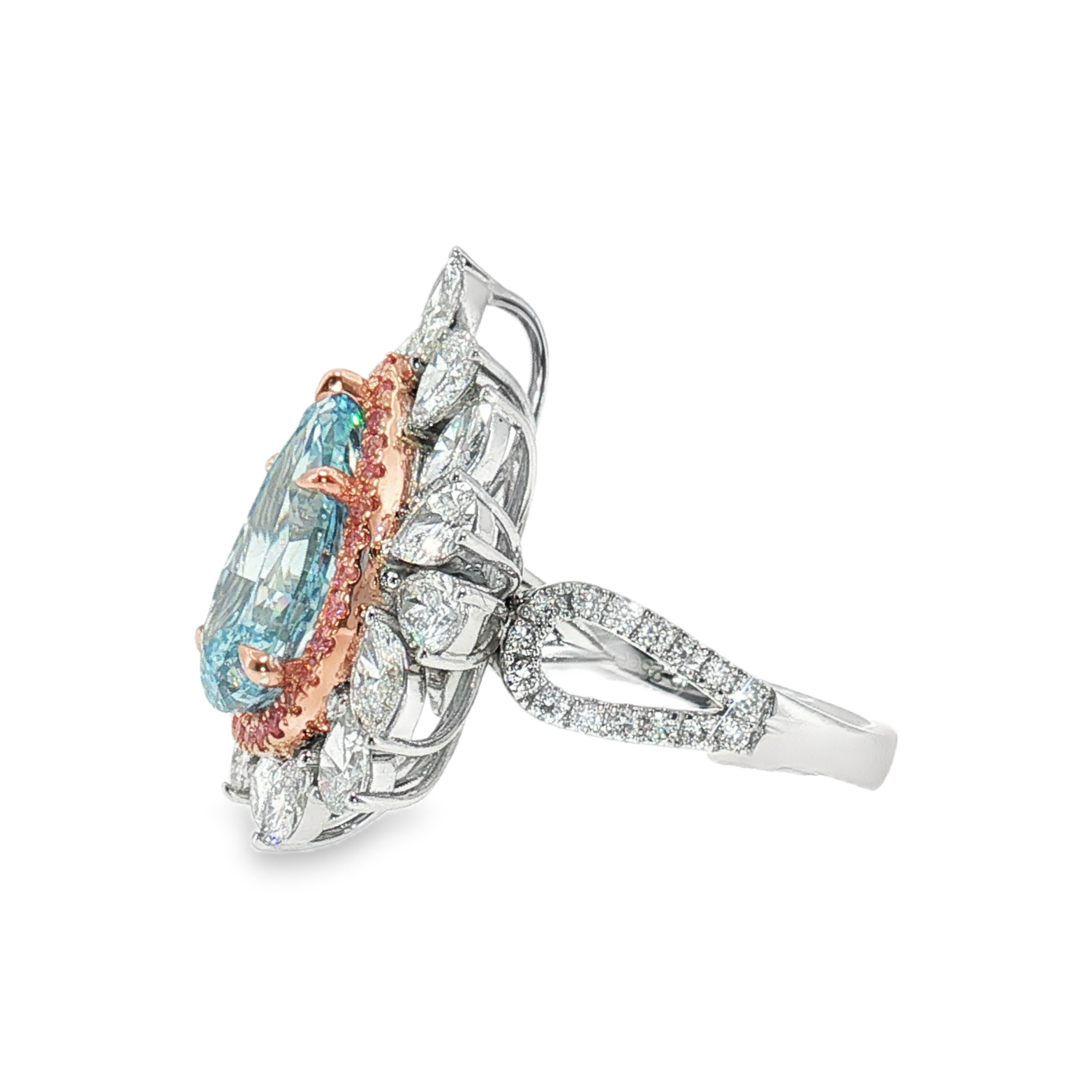 LGV0414 - Setting Only Pear Cut Floral Halo Engagement Ring