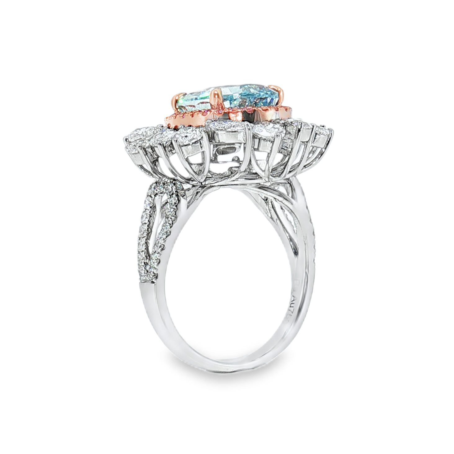 LGV0414 - Setting Only Pear Cut Floral Halo Engagement Ring