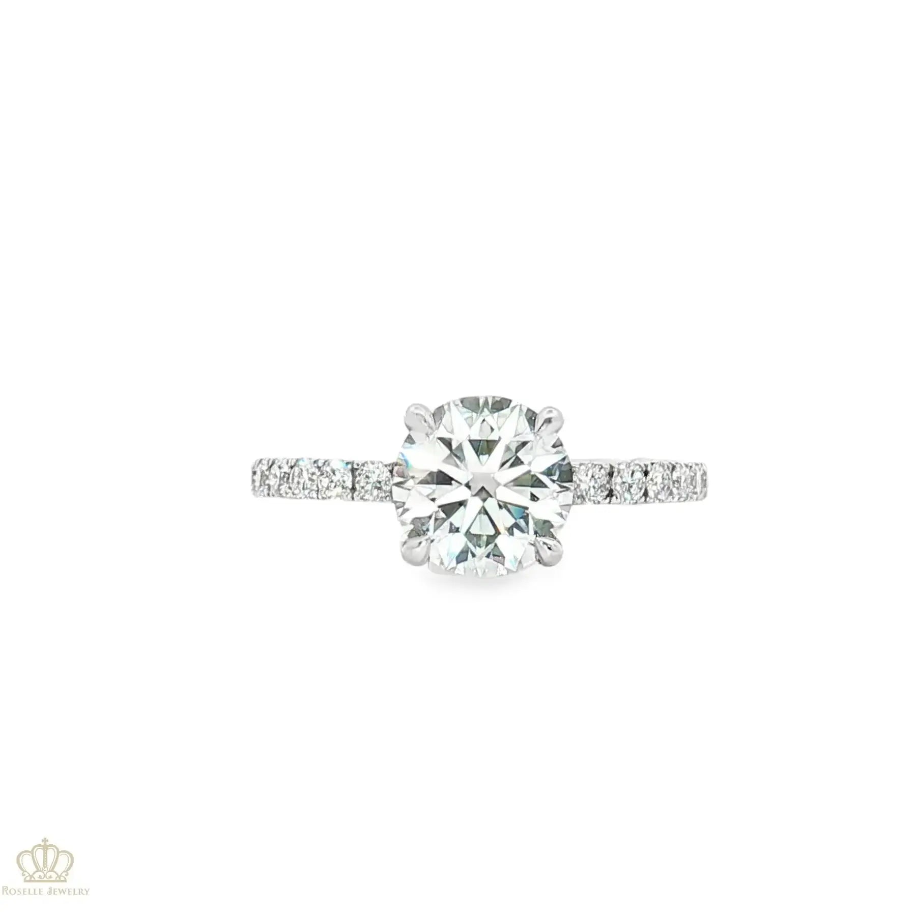 LGV1032 -  [Setting Only] Vintage Beaded Edges Side Stone Diamond Engagement Ring CHARLISA™