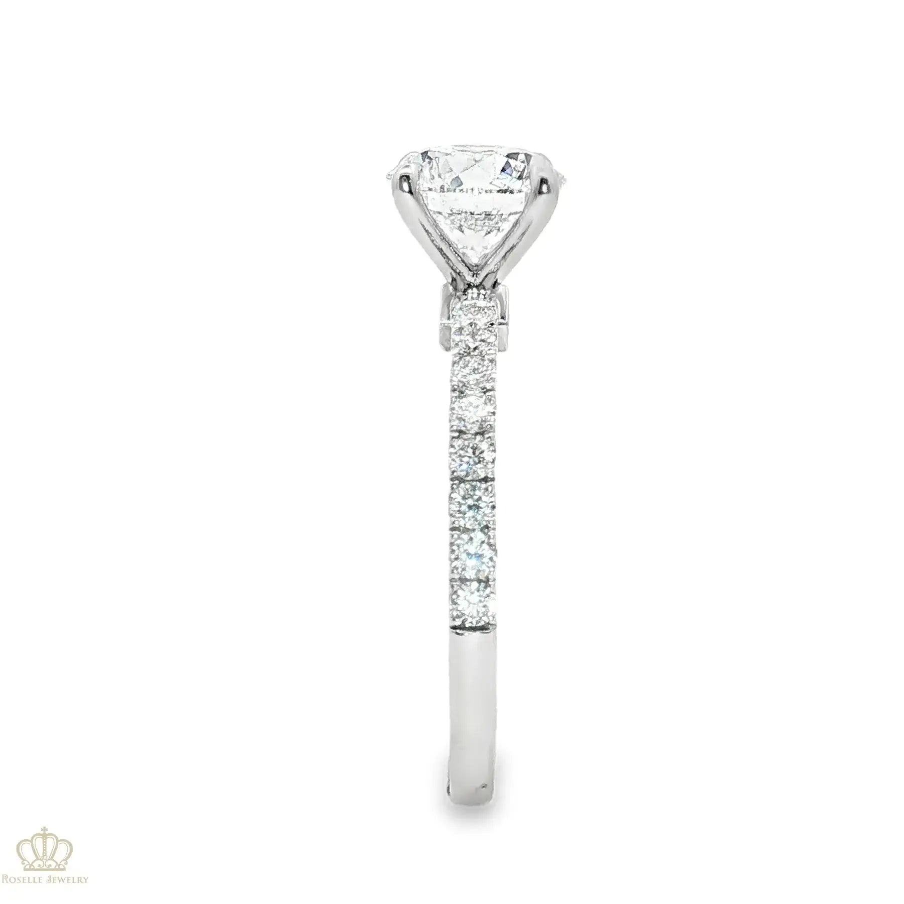 LGV1032 -  [Setting Only] Vintage Beaded Edges Side Stone Diamond Engagement Ring CHARLISA™