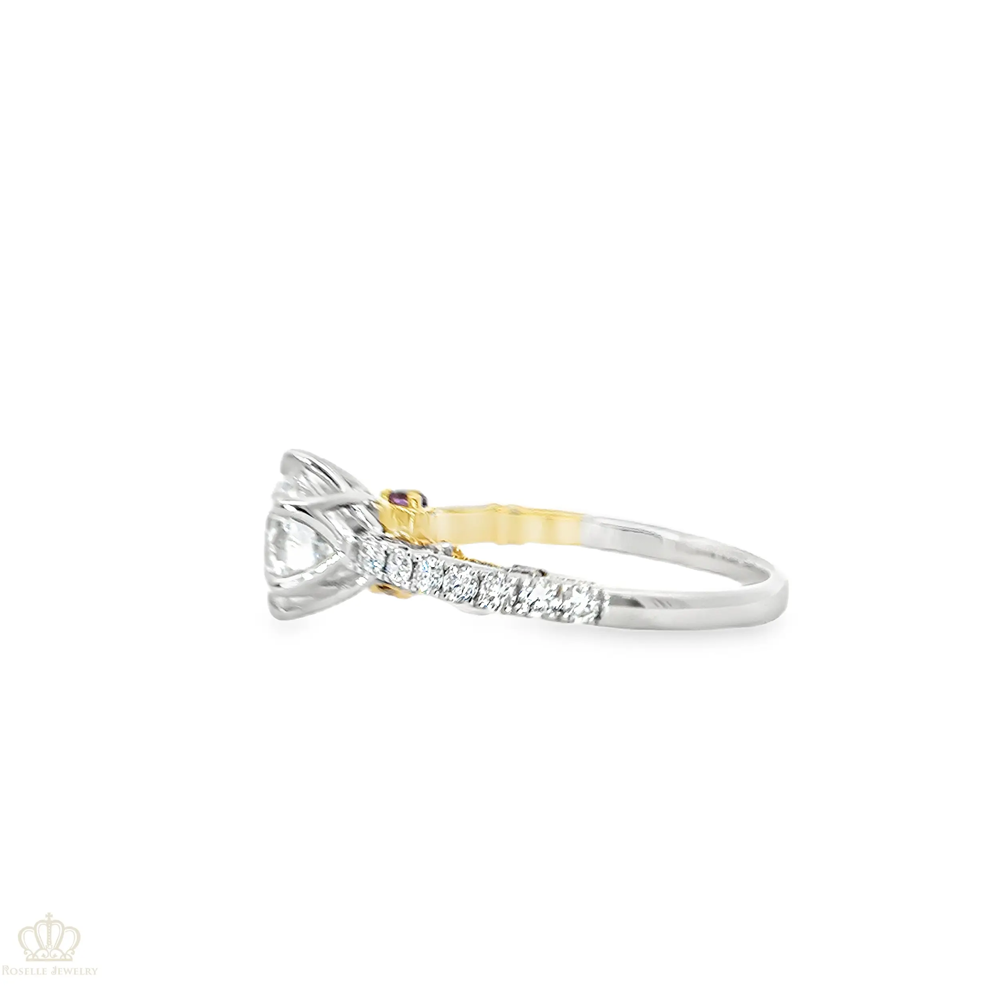 LGV211 - Six Prong Side Stone Vintage Engagement Ring [Setting Only] CHARLISA™