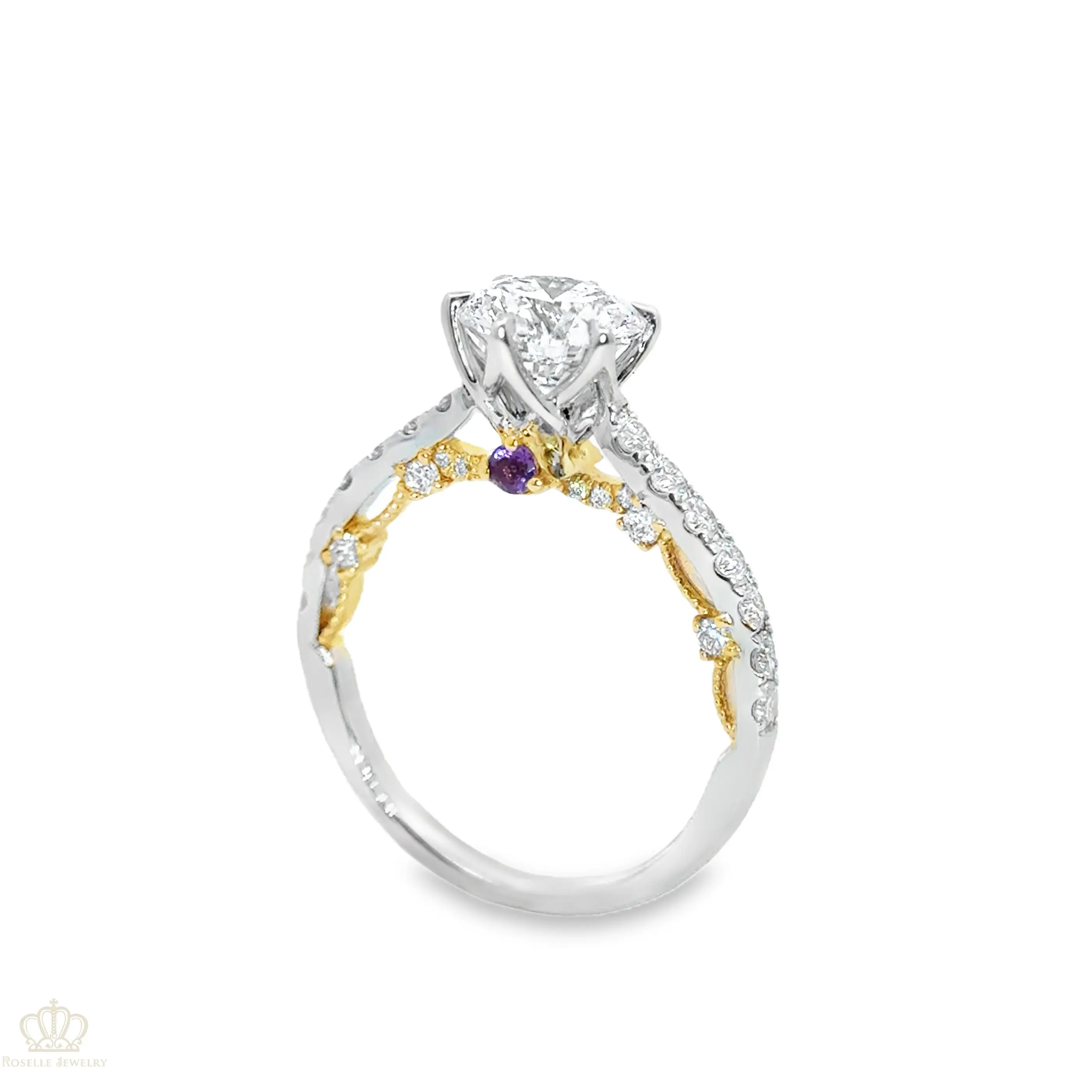 LGV211 - Six Prong Side Stone Vintage Engagement Ring [Setting Only] CHARLISA™