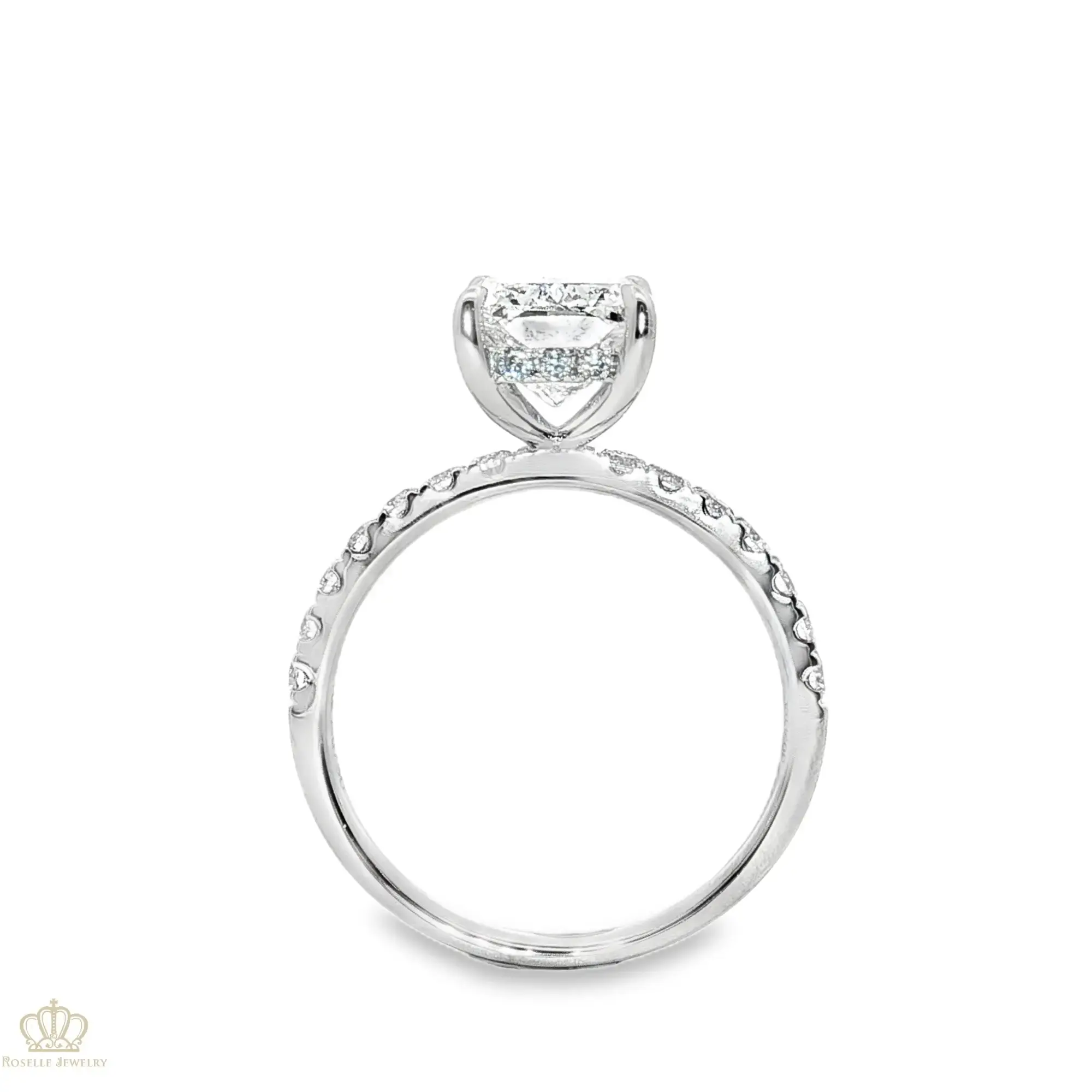 LGV253 - Instock 2.53CT 18K White Gold Vintage Hidden Halo Engagement Ring LG684504827 CHARLISA™