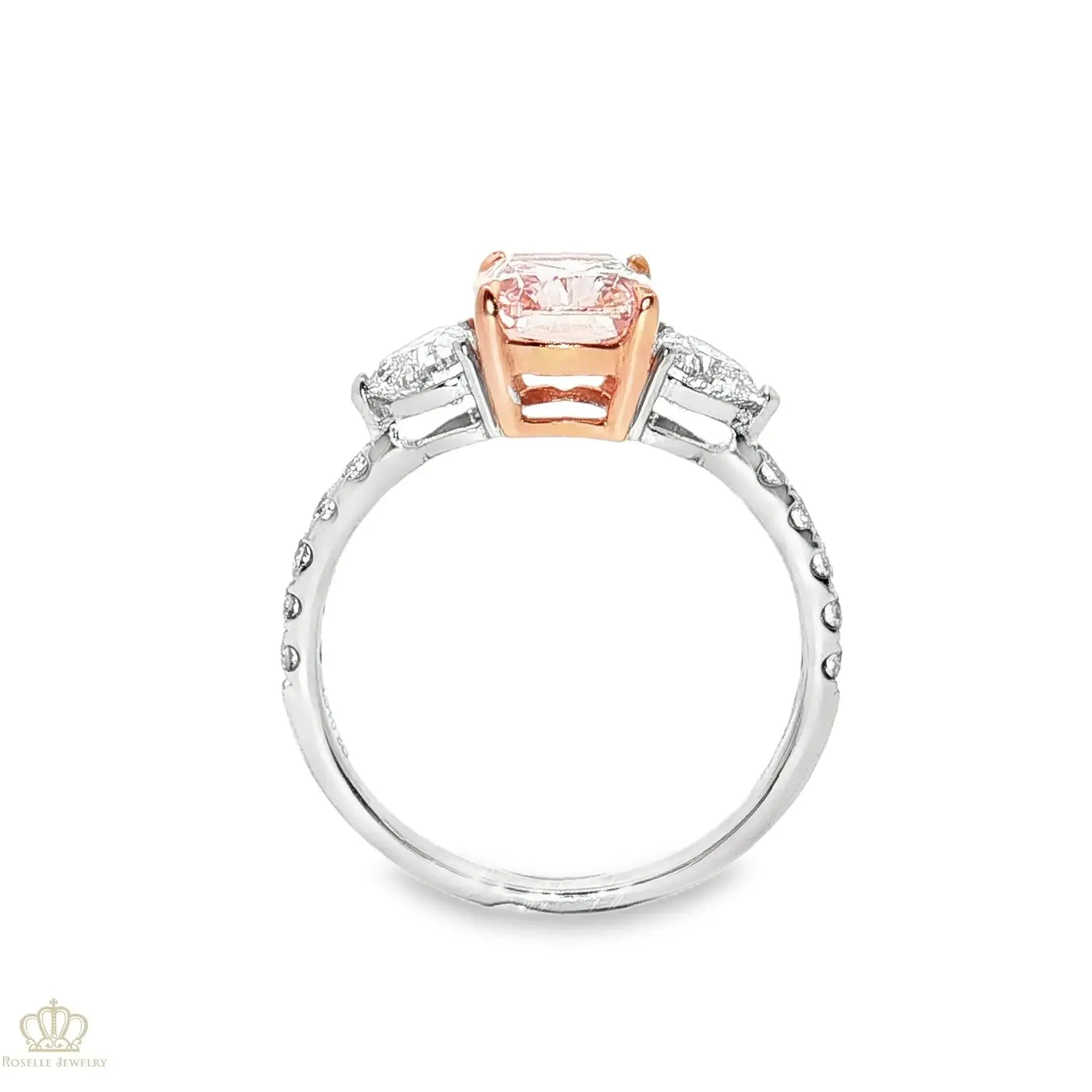 LGV301 - [Setting Only] Three-Stone Cushion with Pavé Band Engagement Setting CHARLISA™