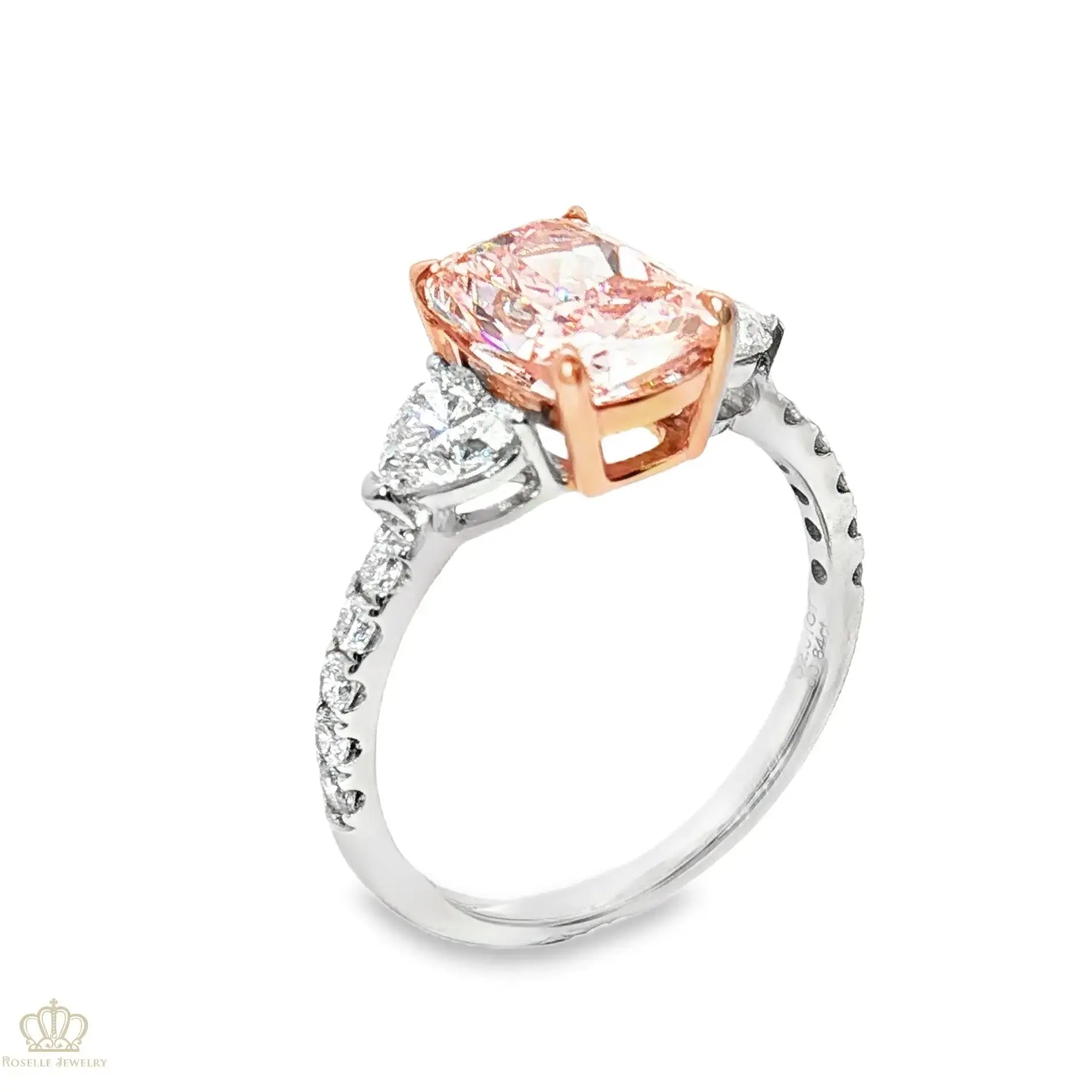 LGV301 - [Setting Only] Three-Stone Cushion with Pavé Band Engagement Setting CHARLISA™