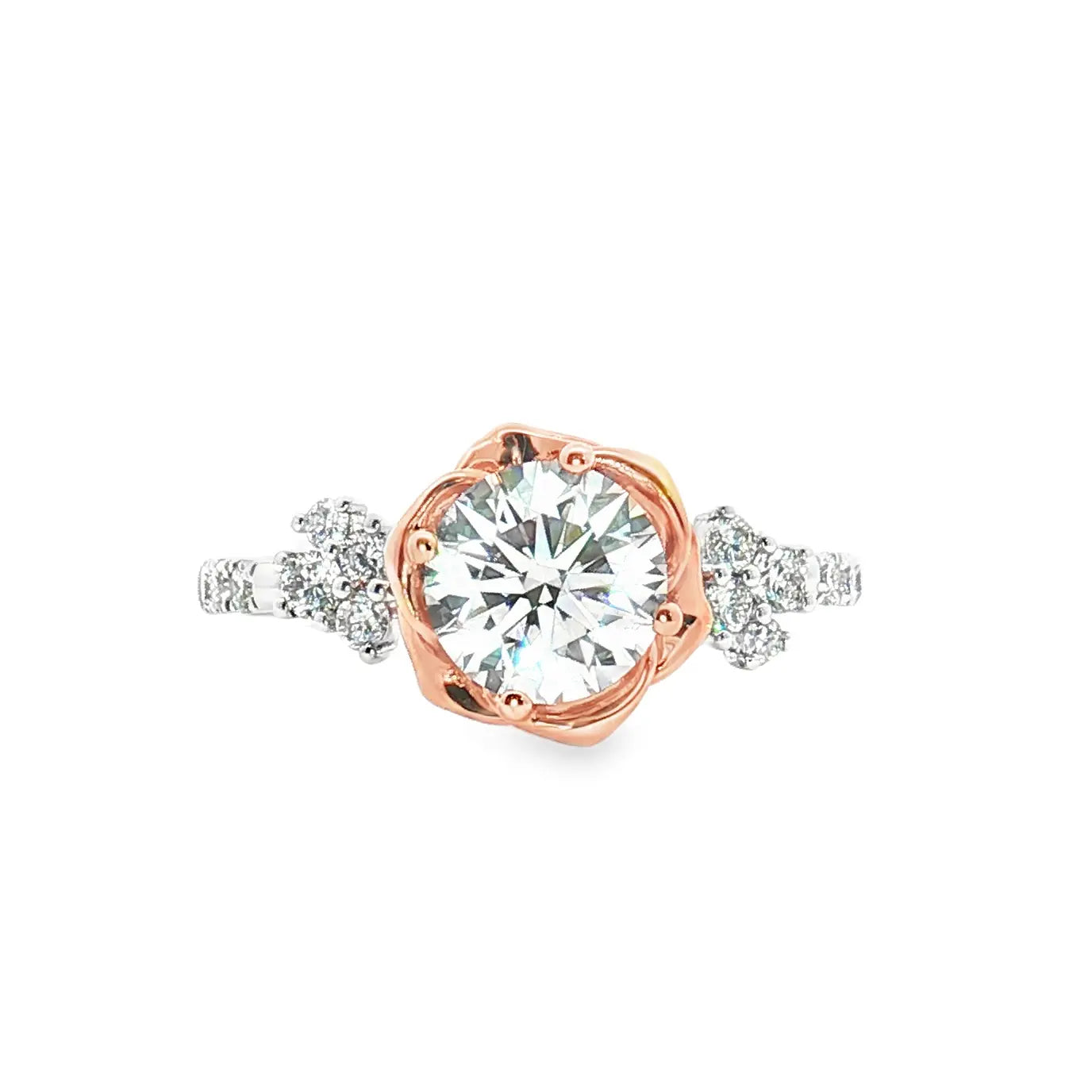 LGV409 - [Setting Only] Floral Side Stone Diamond Engagement Ring CHARLISA™