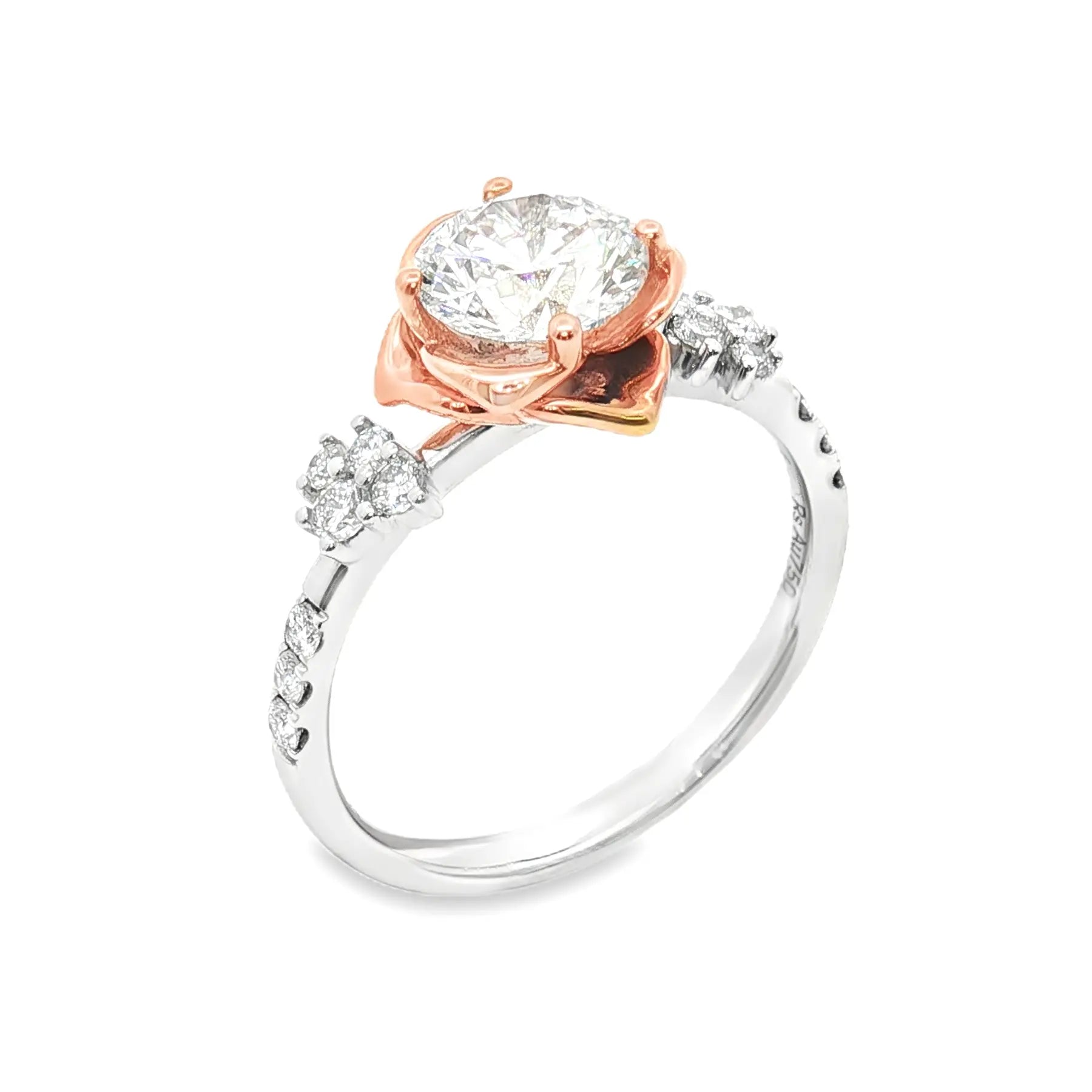 LGV409 - [Setting Only] Floral Side Stone Diamond Engagement Ring CHARLISA™