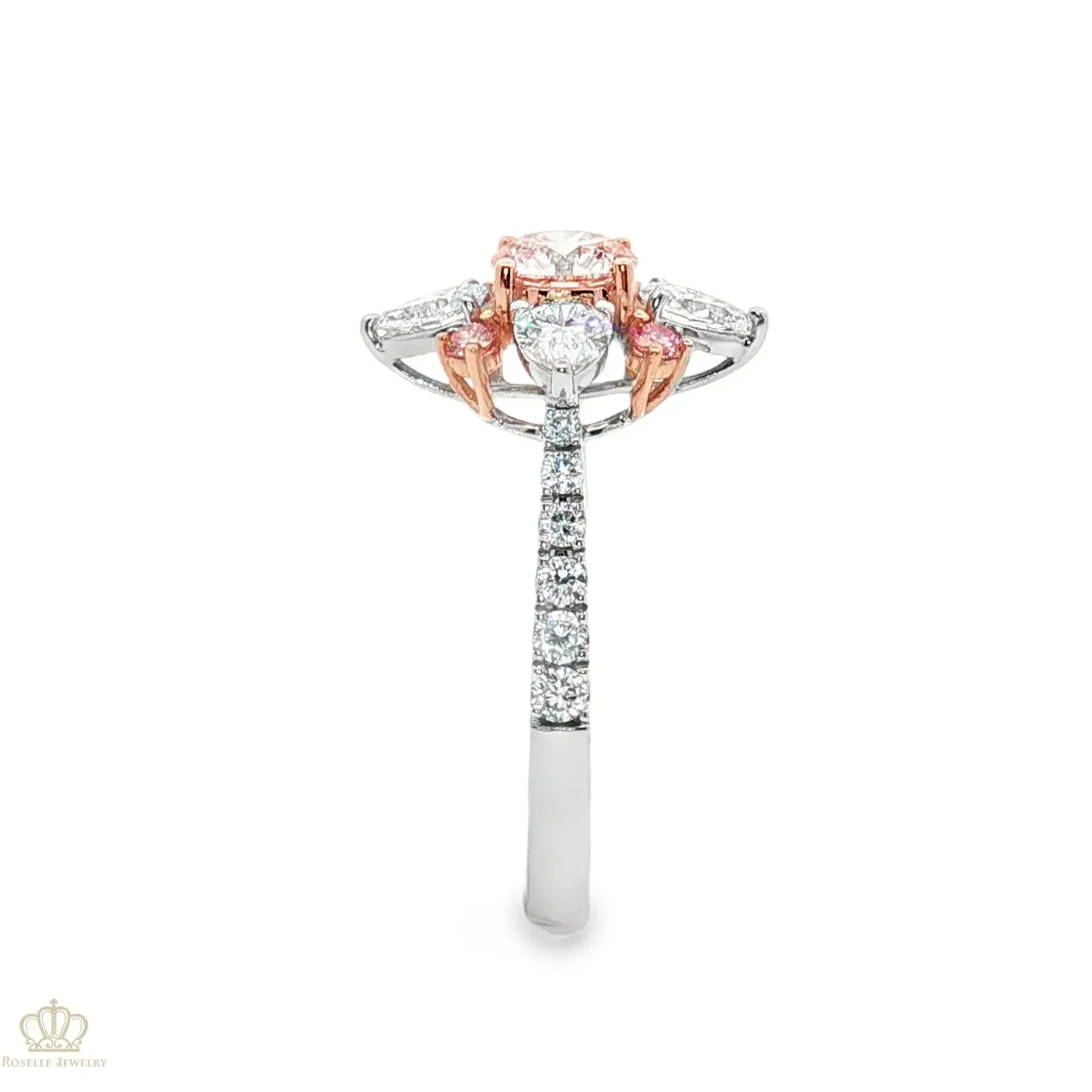 LGV412 -  [Setting Only] Blossom Motif Side Stone Diamond Engagement Ring CHARLISA™