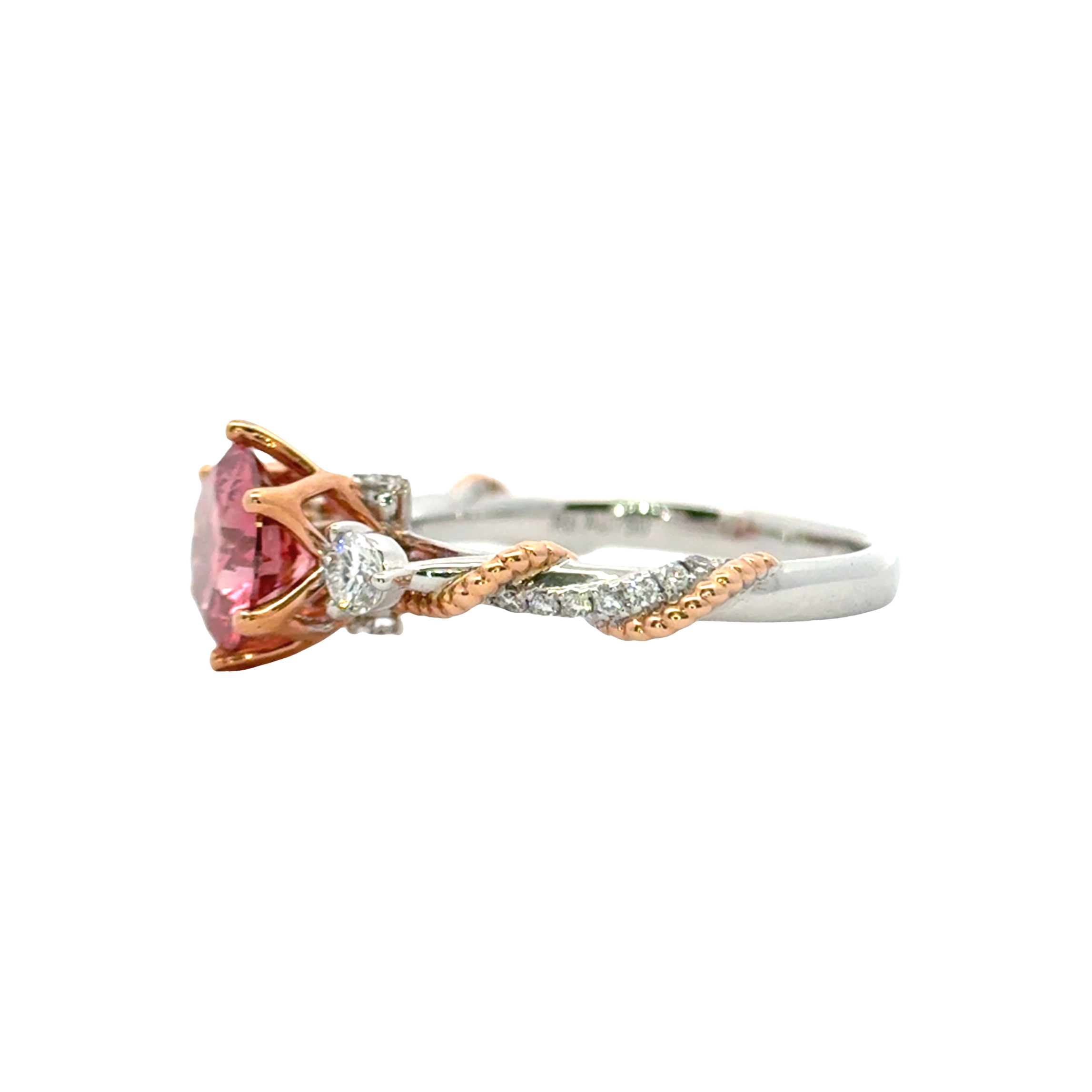LGV1108 - [Setting Only] Twisted Shank Three Stone Round Engagement Ring